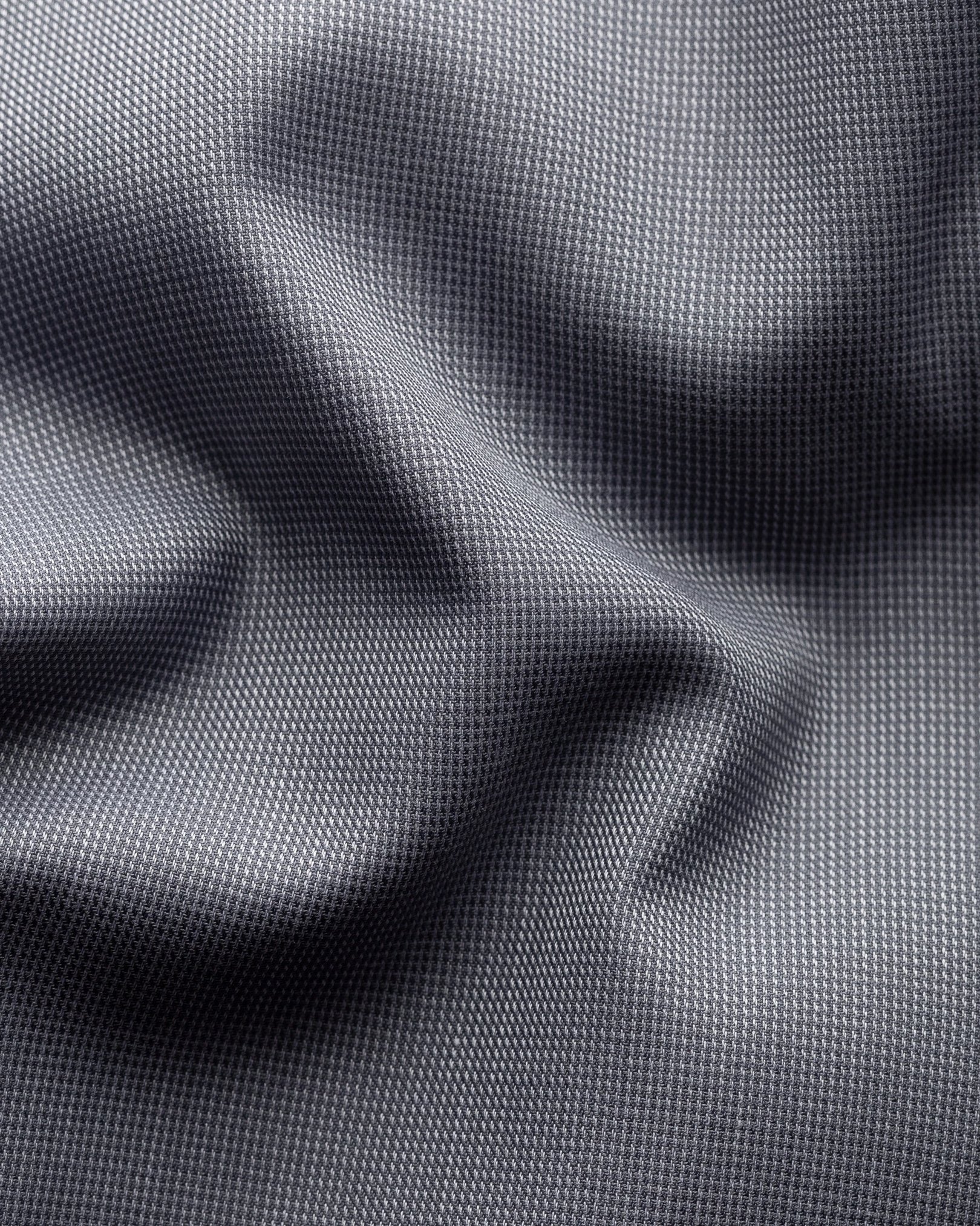 Eton - mid grey lightweight flannel button under single rounded contemporary