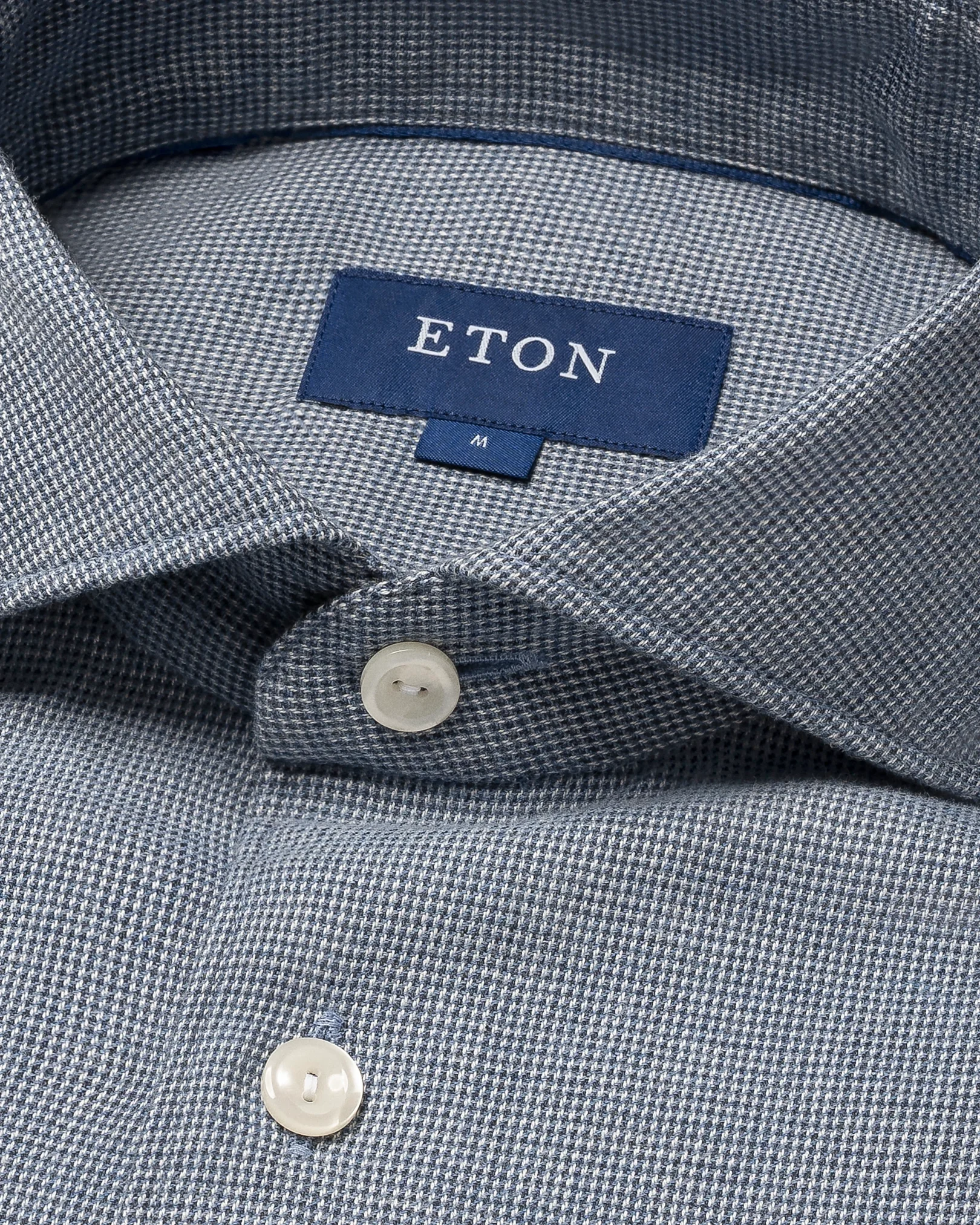 Eton - mid blue flannel widespread collar