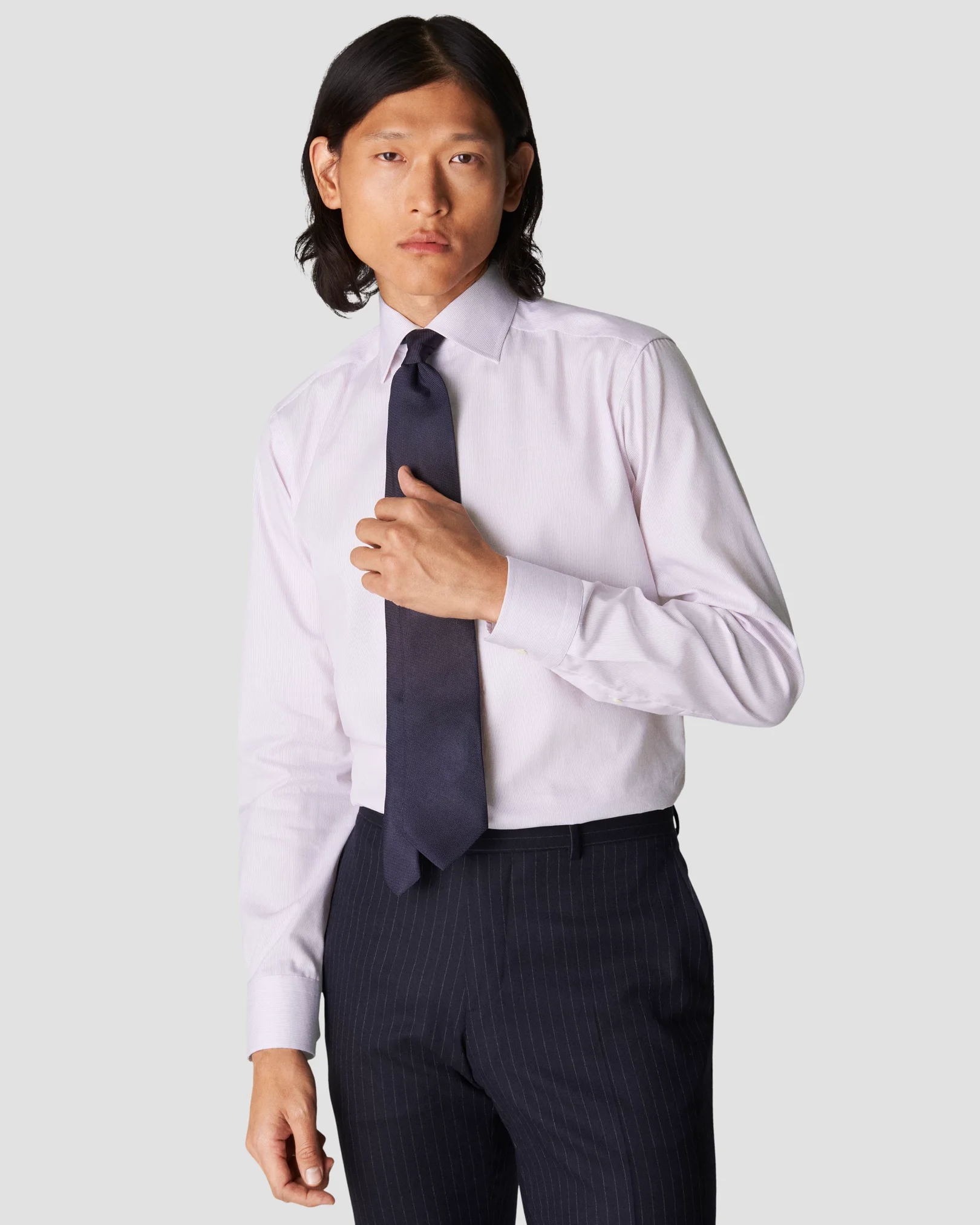 Eton - pink twill hairline shirt