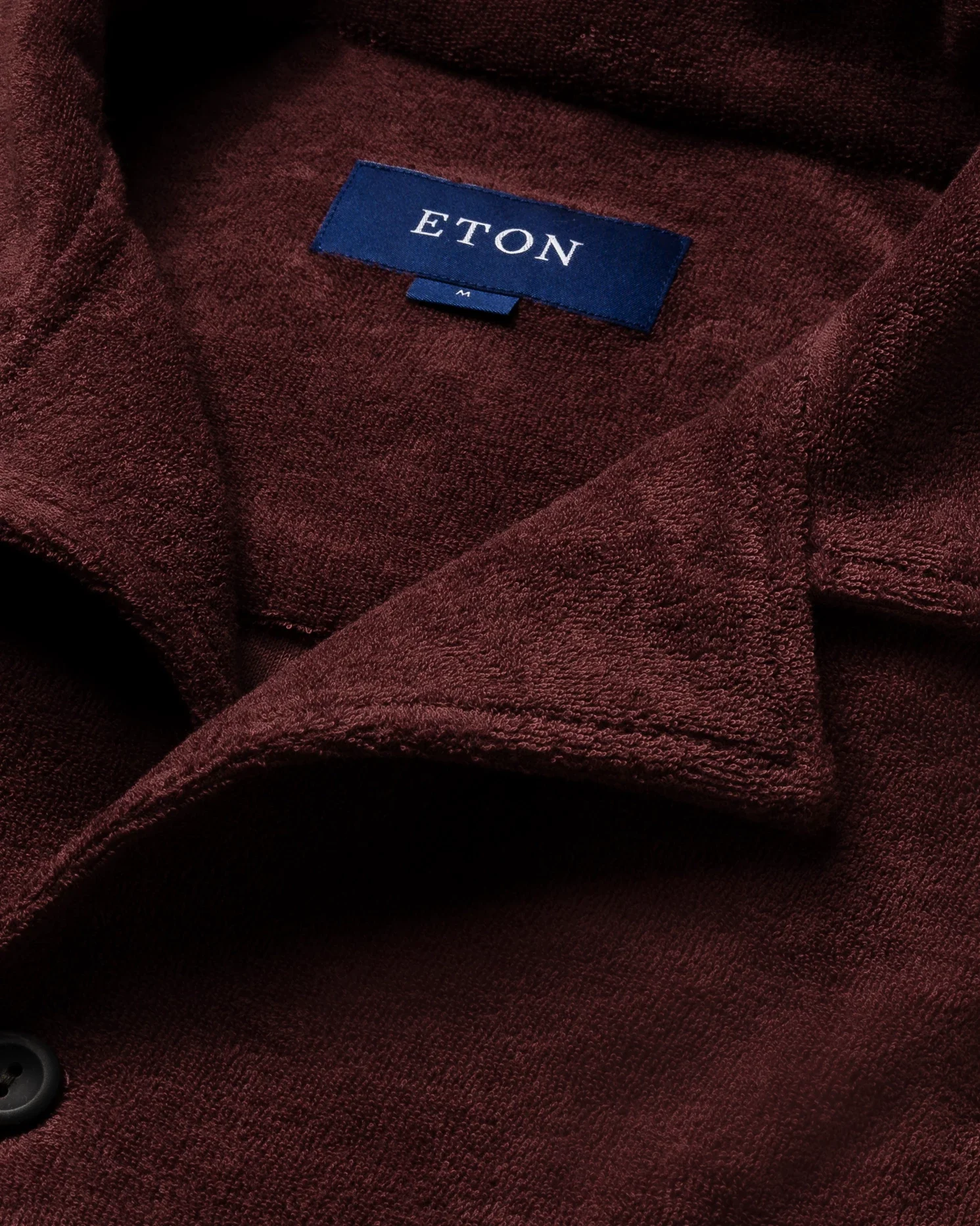Eton - pinkred jerseyterryfrotte turn down short terry terry