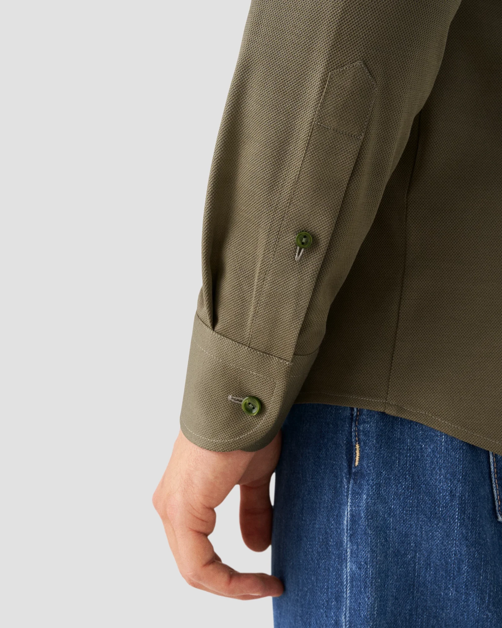 Eton - mid green doub heavy piquet ocs