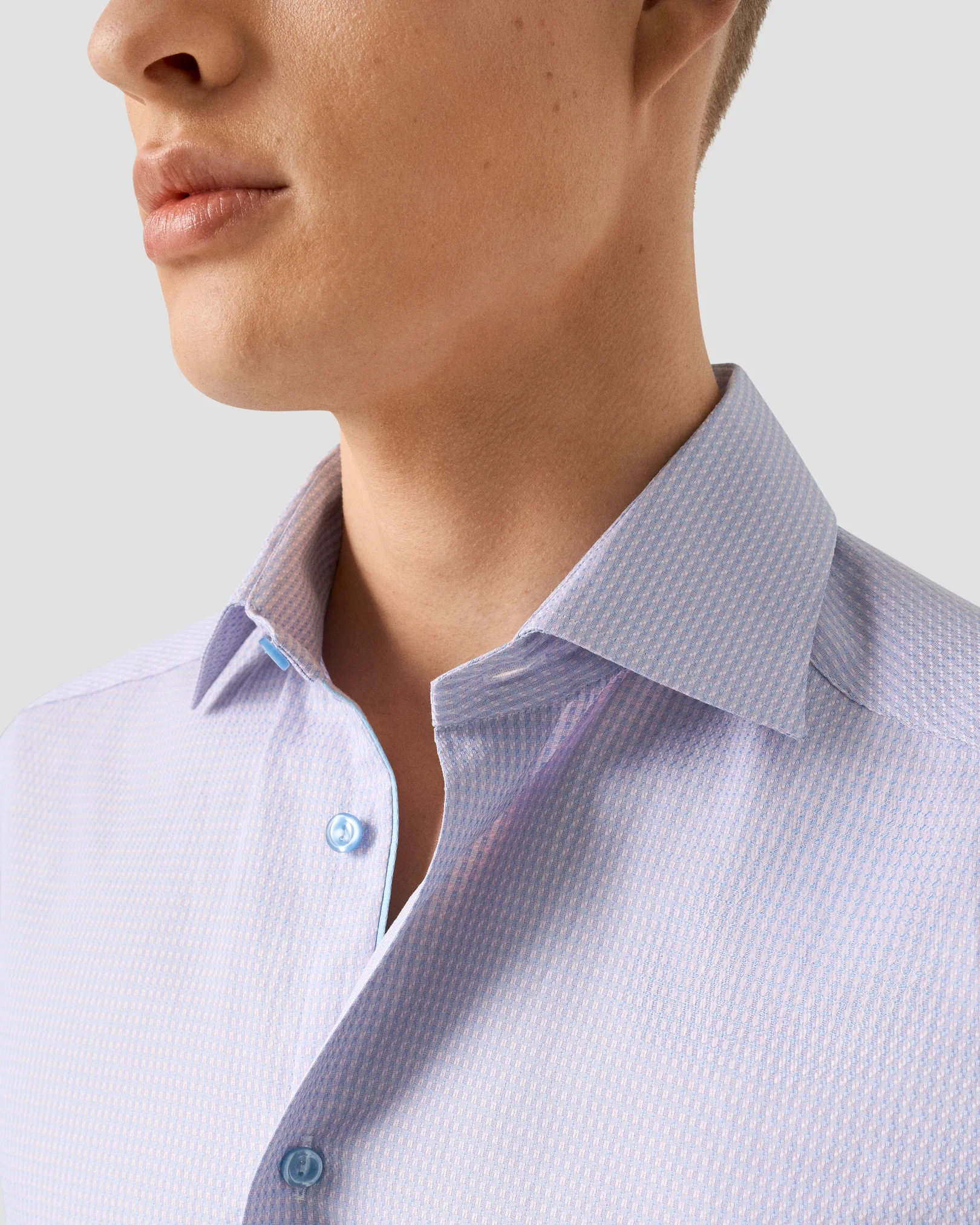 Eton - pink check signature dobby shirt