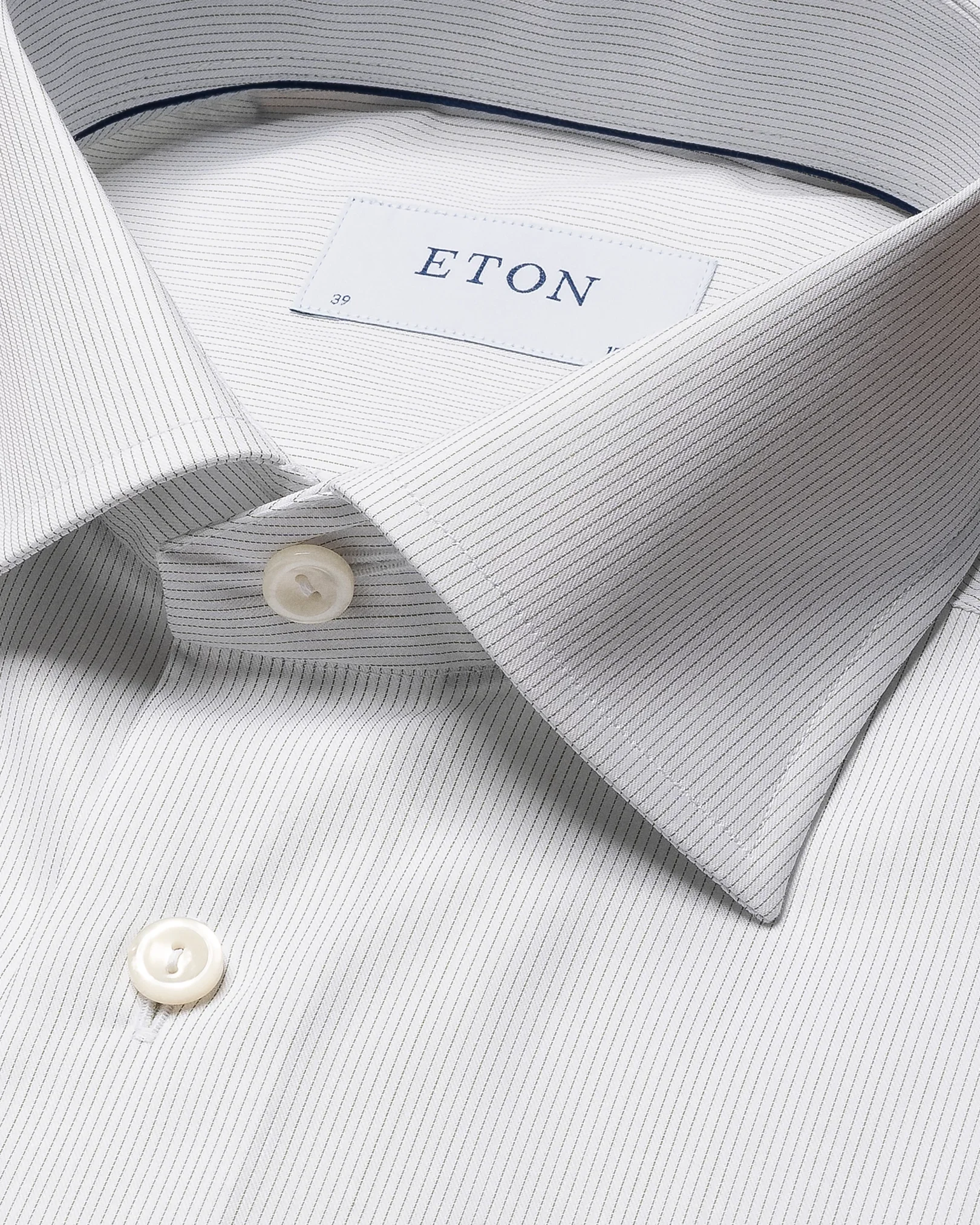 Eton - light green twill hairline shirt