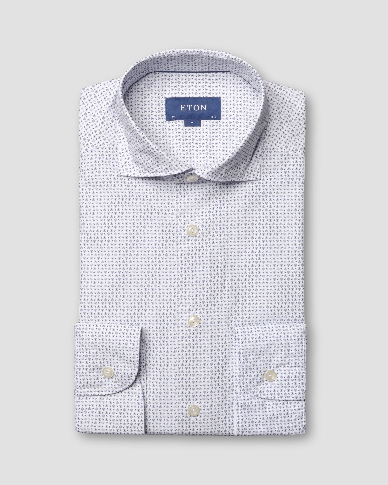 Eton - microprinted floral poplin shirt soft