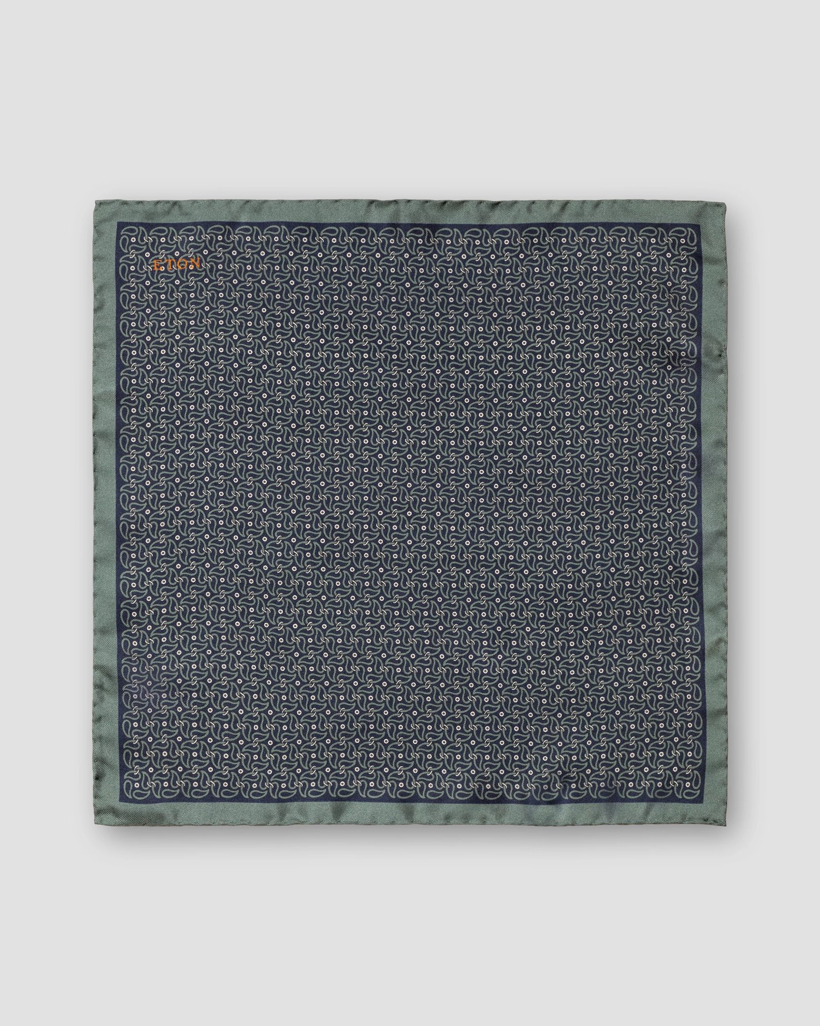 Eton - mid green fuji silk pcket square