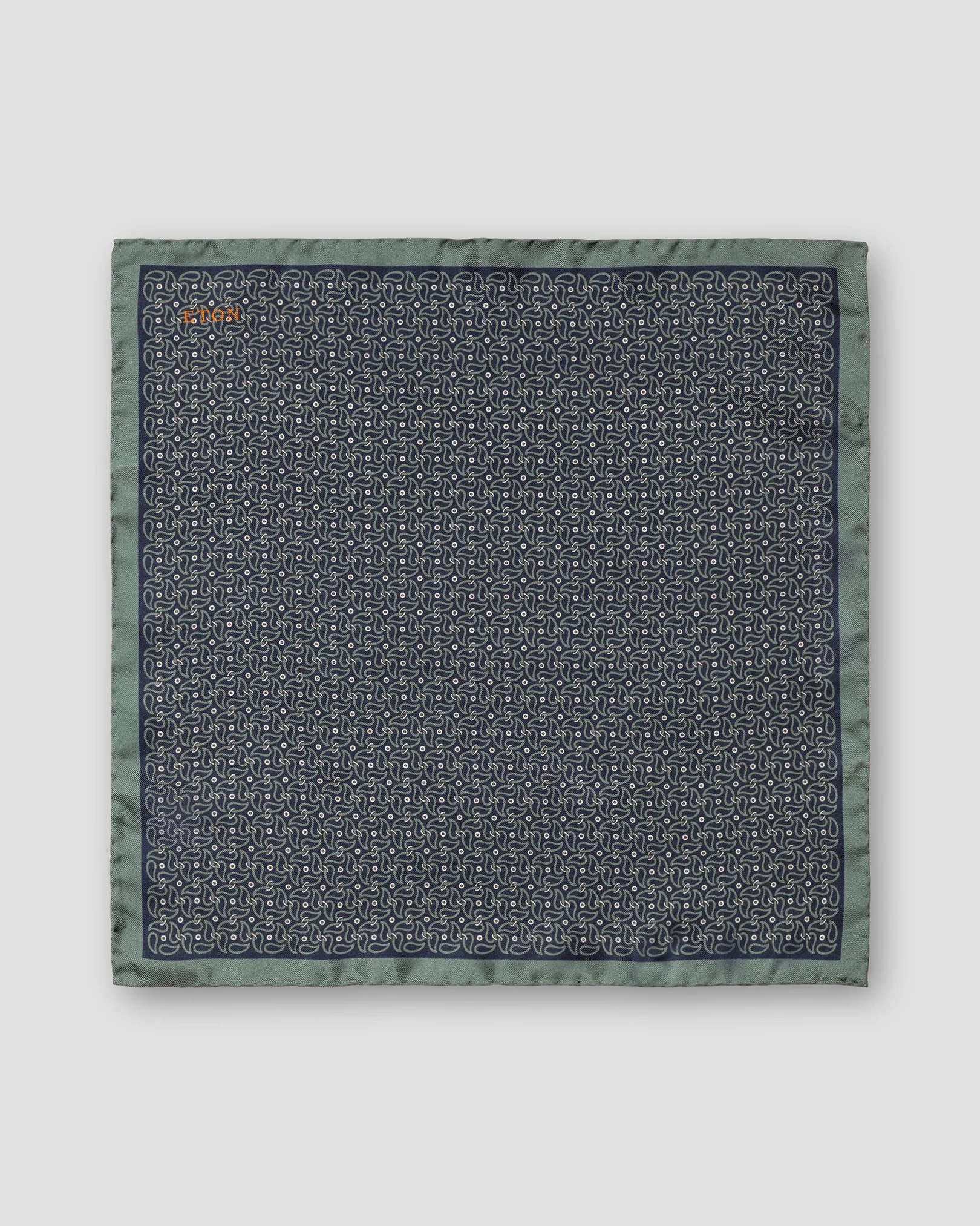 Eton - mid green fuji silk pcket square