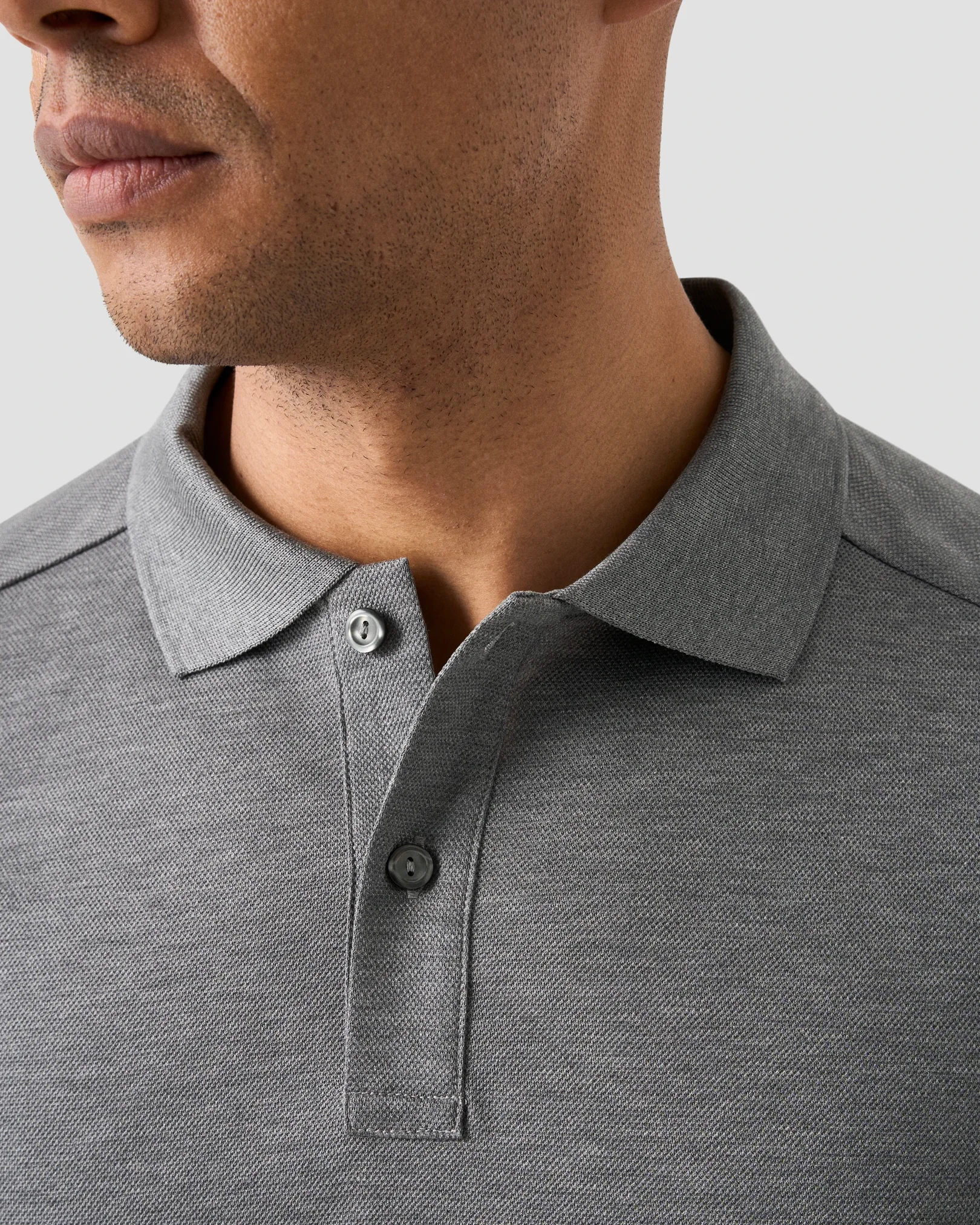 Eton - dark grey filo di scozia solid pique