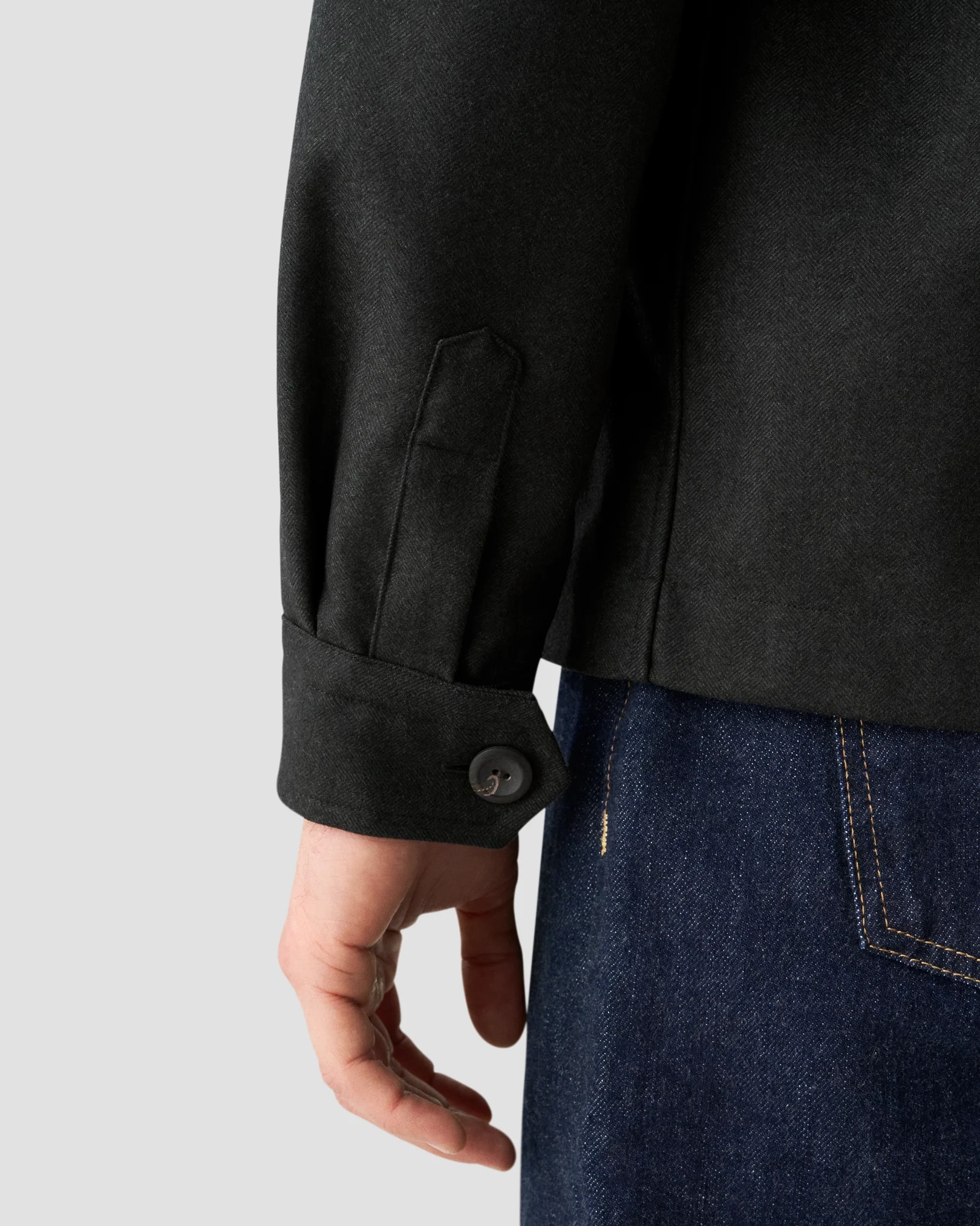 Eton - dark green heavy flannel overshirt