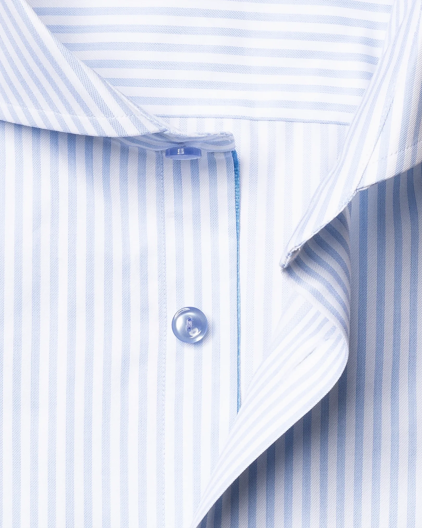 Eton - blue striped signature twill shirt exreme cut away