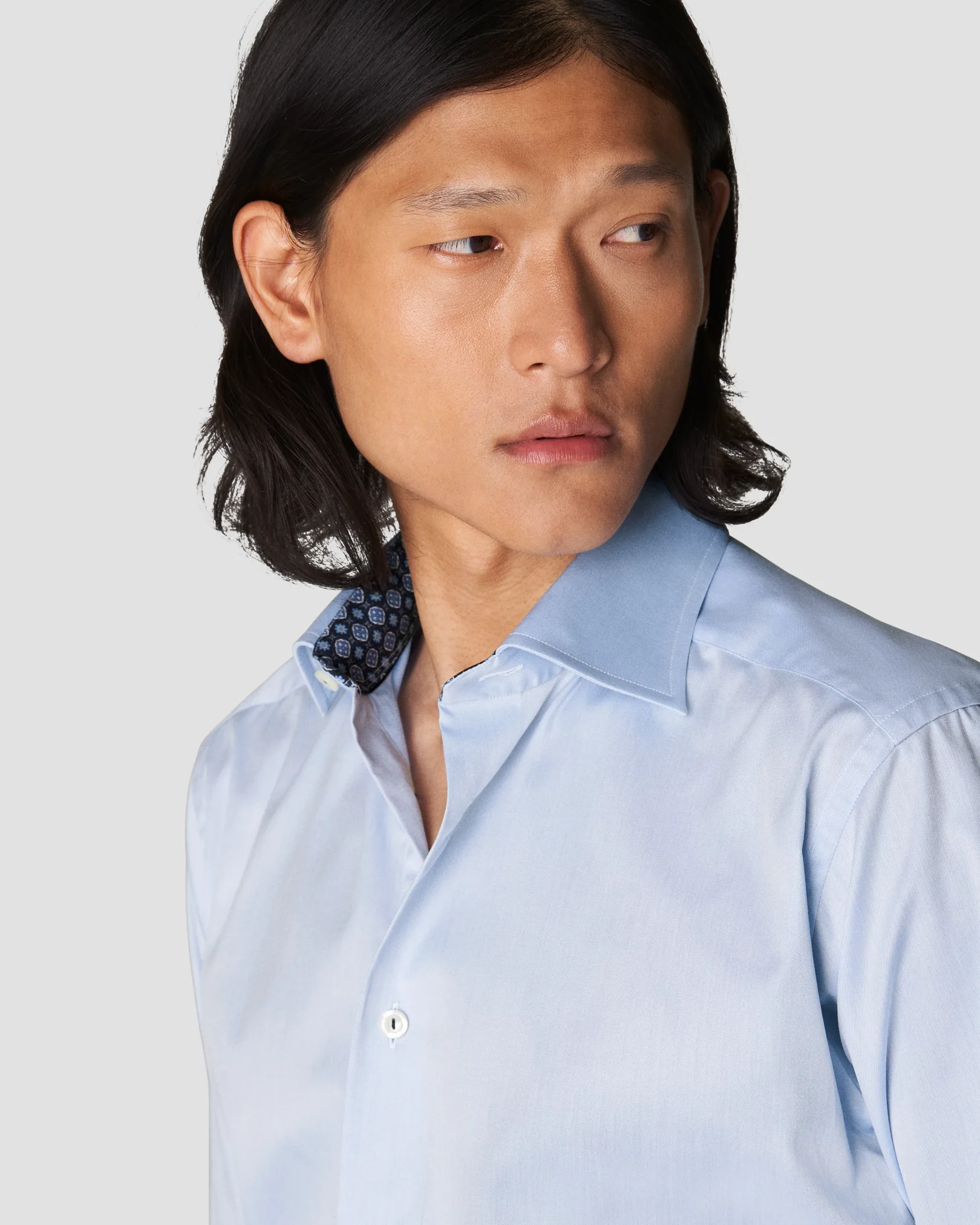 Eton - light blue signature twill special details