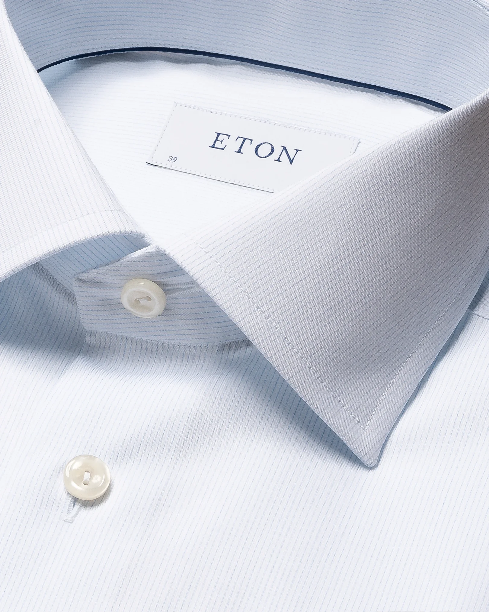 Eton - light blue twill solid shirt