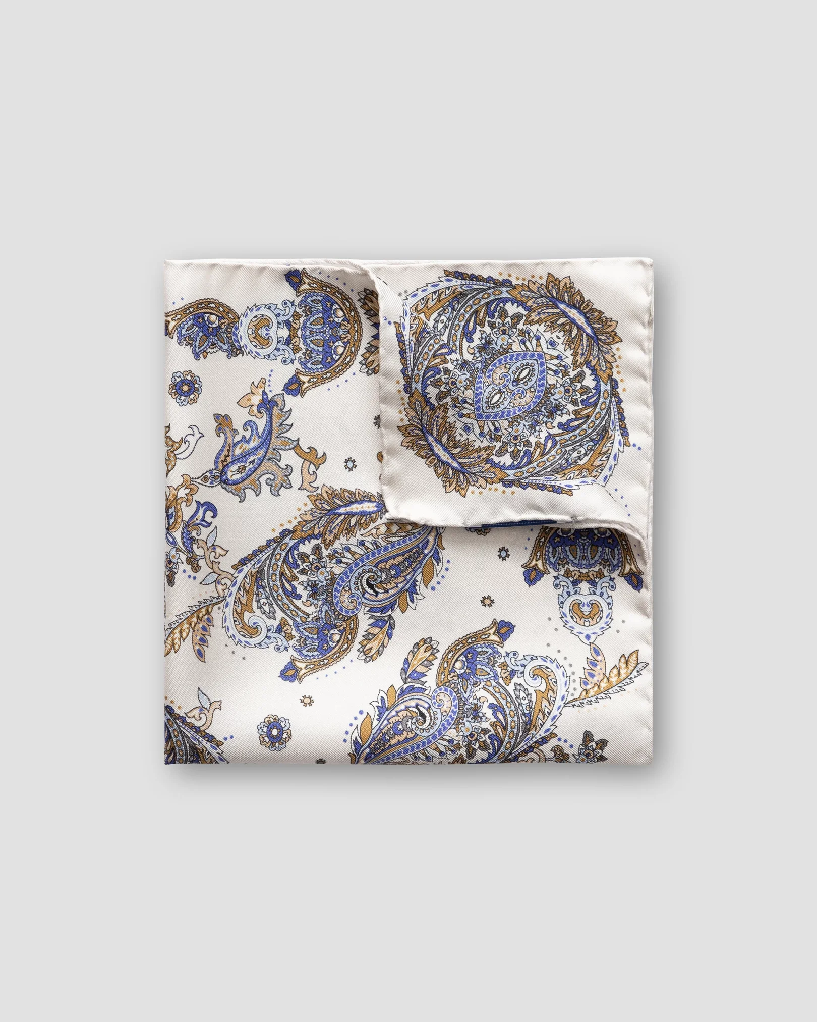 Eton - white detailed paisley pocket square
