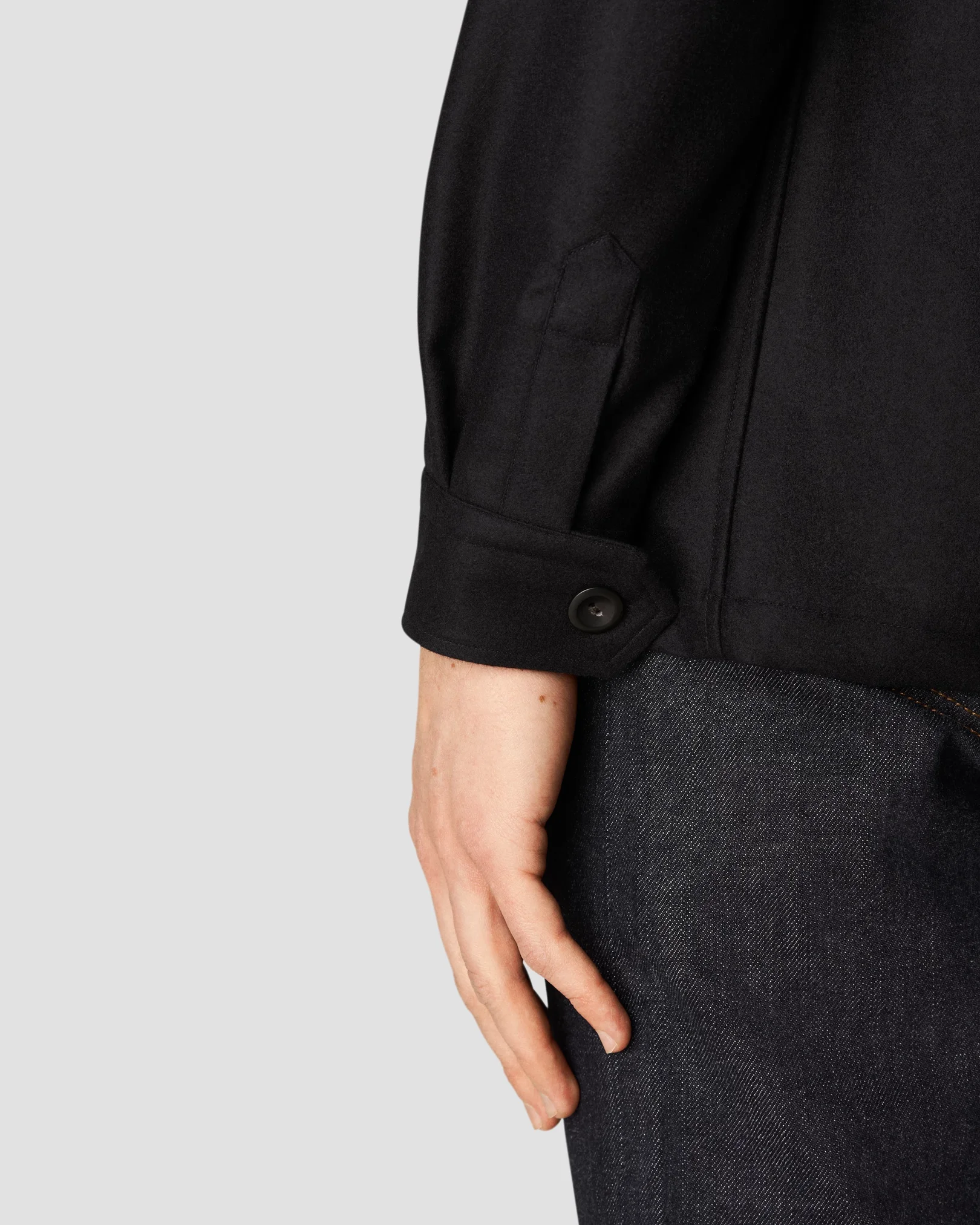 Eton - black twill wool cashmere