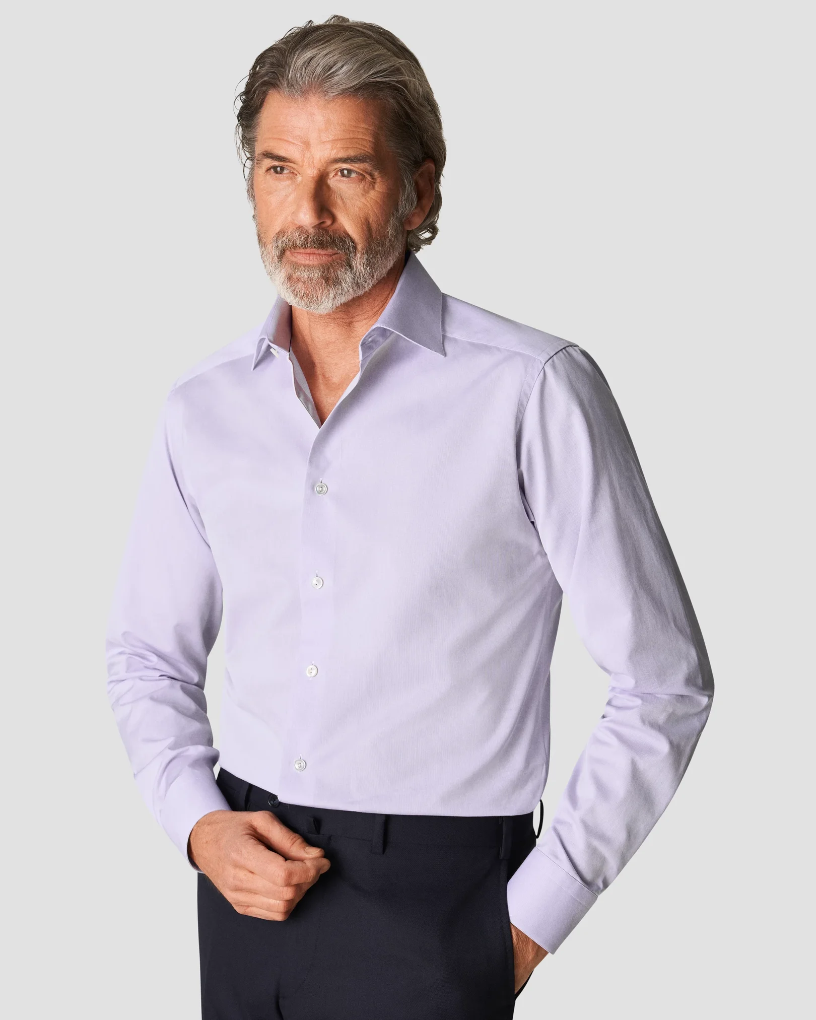 Eton - light purple fine pique cutaway