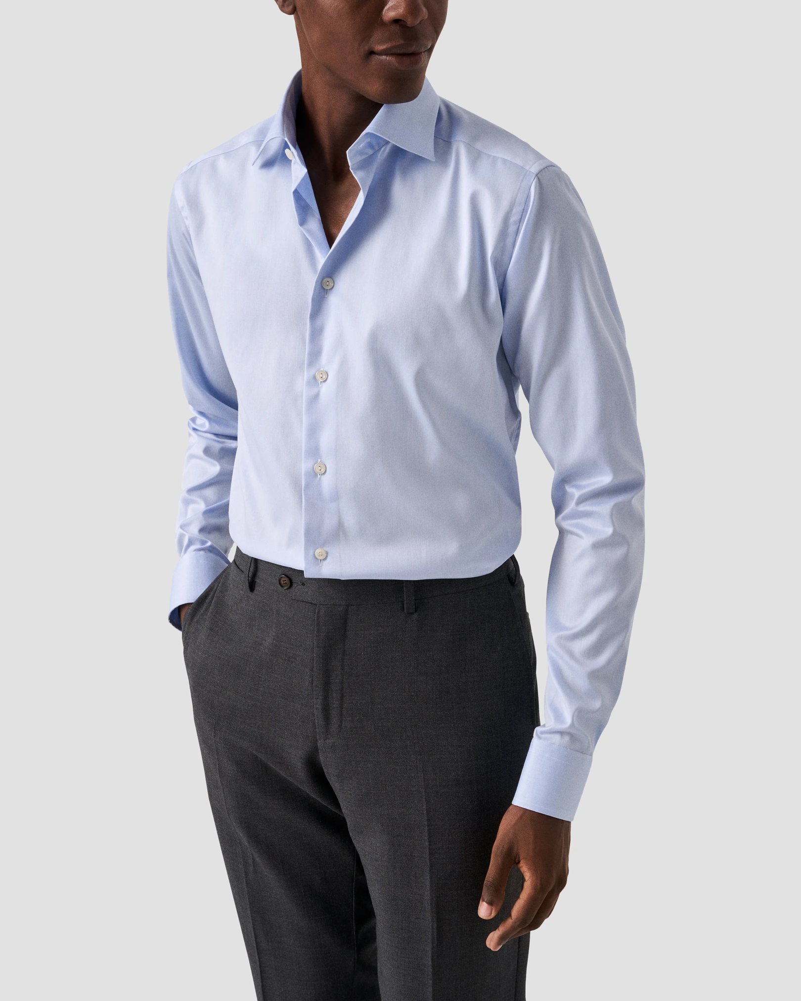 Eton - light blue signature twill shirt xls
