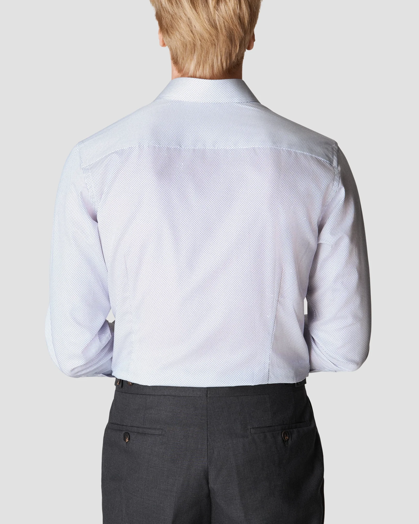Eton - white signature twill micro dots