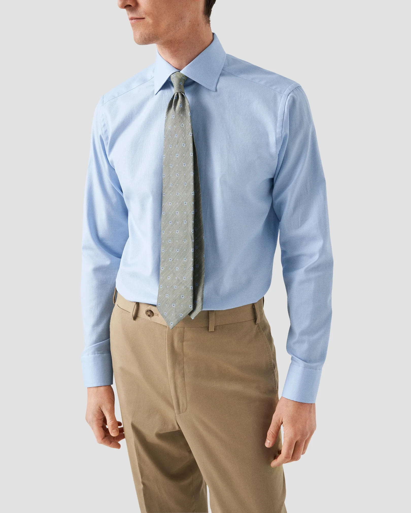 Eton - woven pin dot signature twill