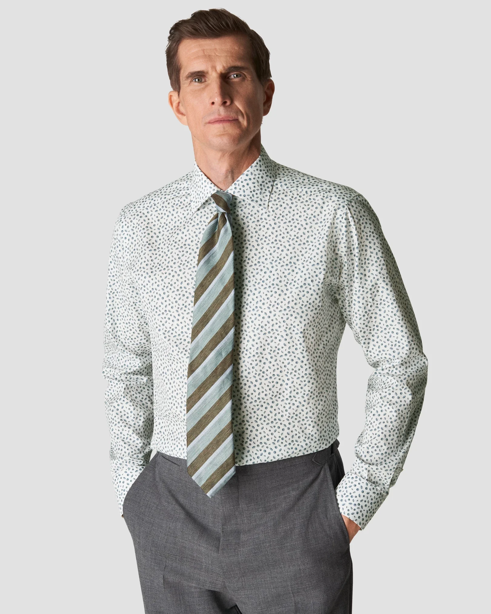 Eton - light blue poplin umbrella print