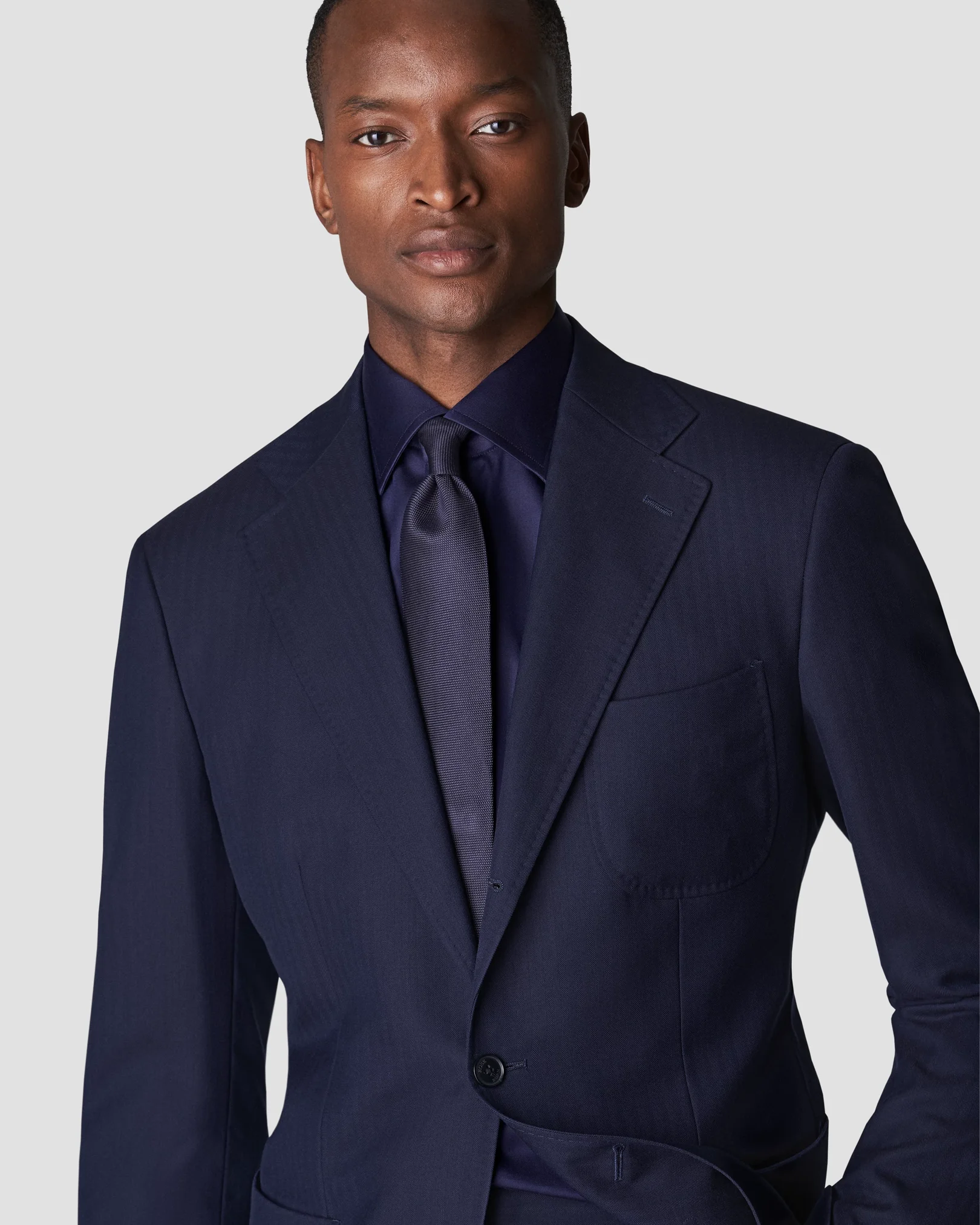 Eton - navy blue signature twill floral details