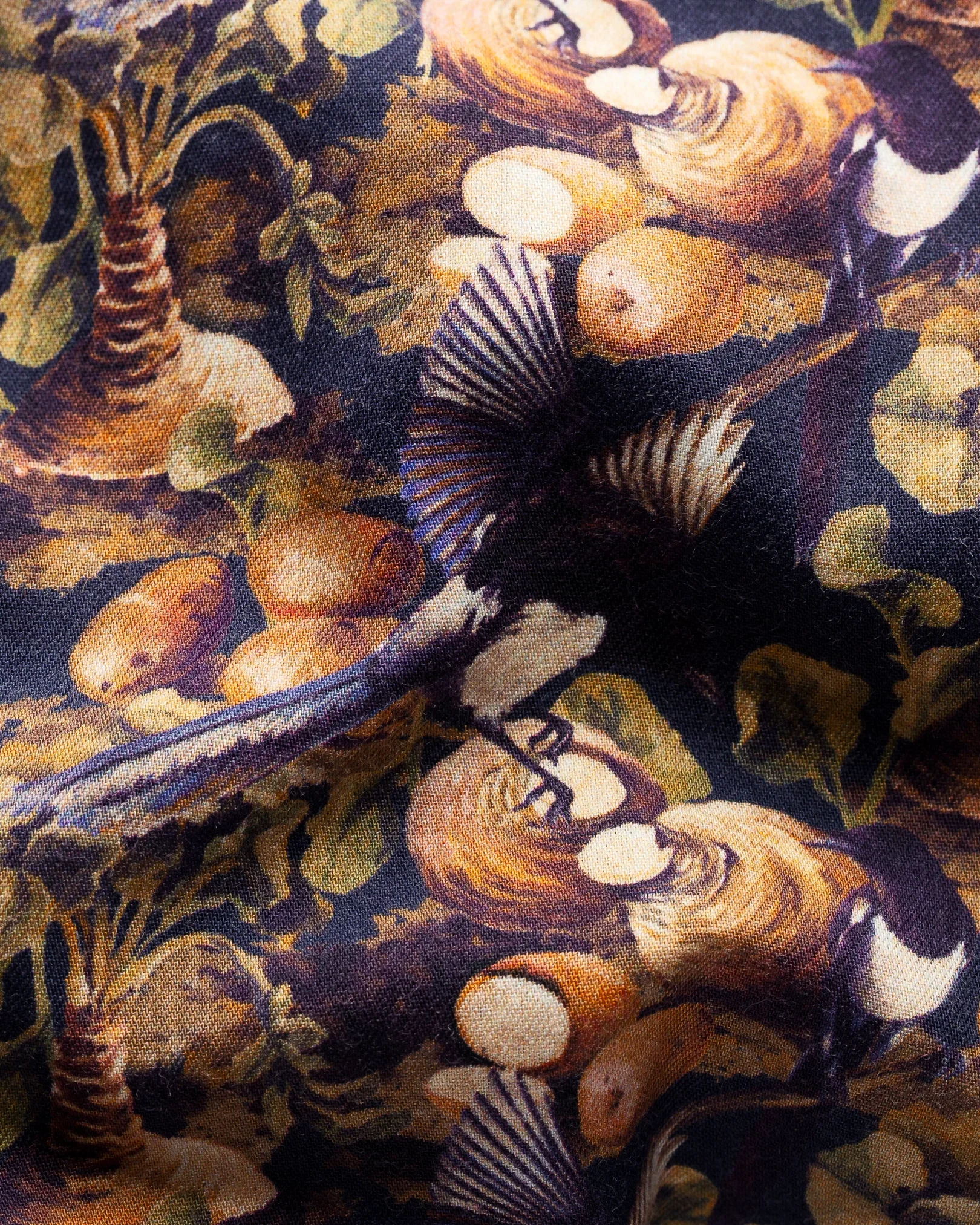 Eton - dark blue nature print cotton tencel tm shirt