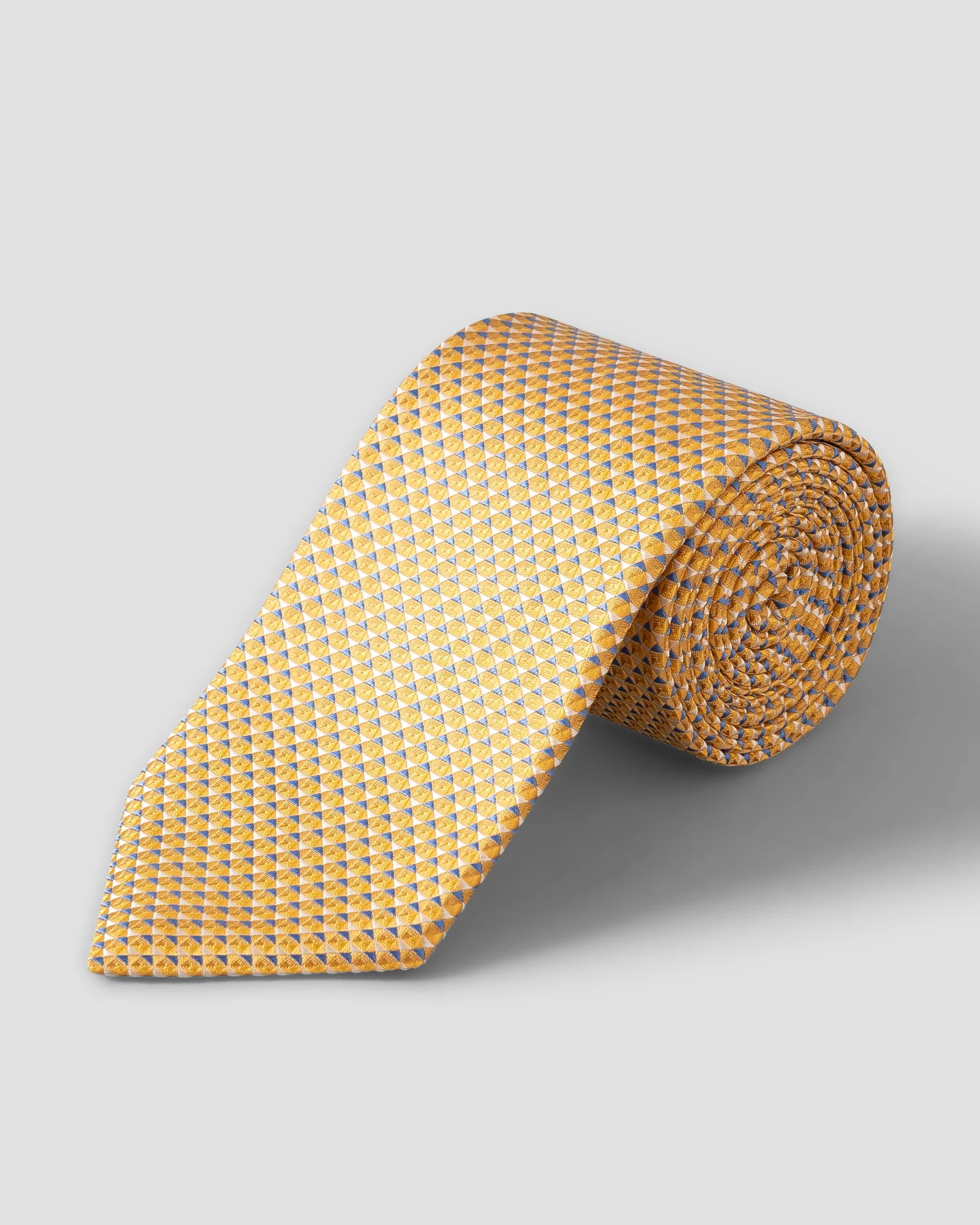 Eton - yellow geometric woven silktie