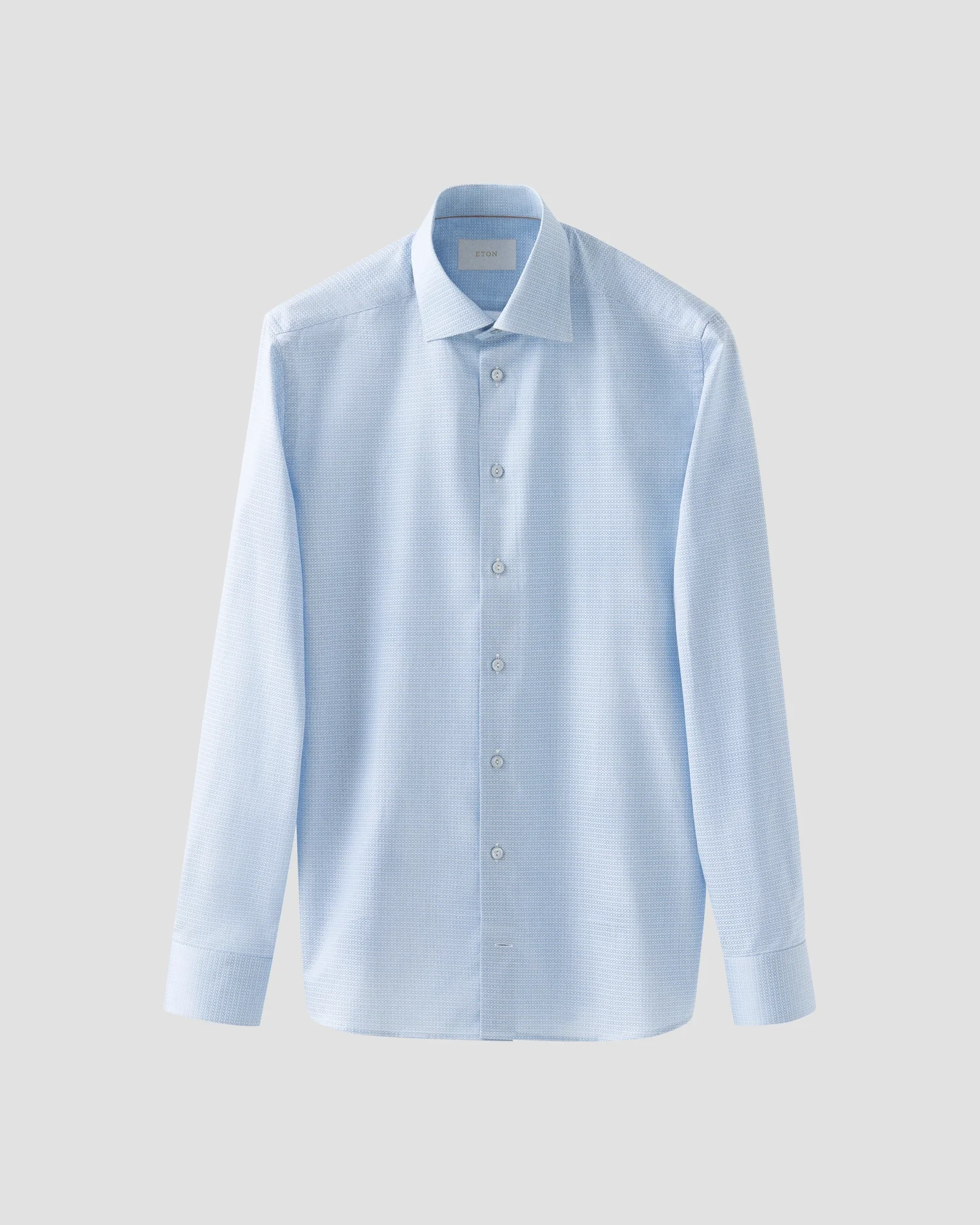 Eton - light blue semi solid elevated piqueshirt