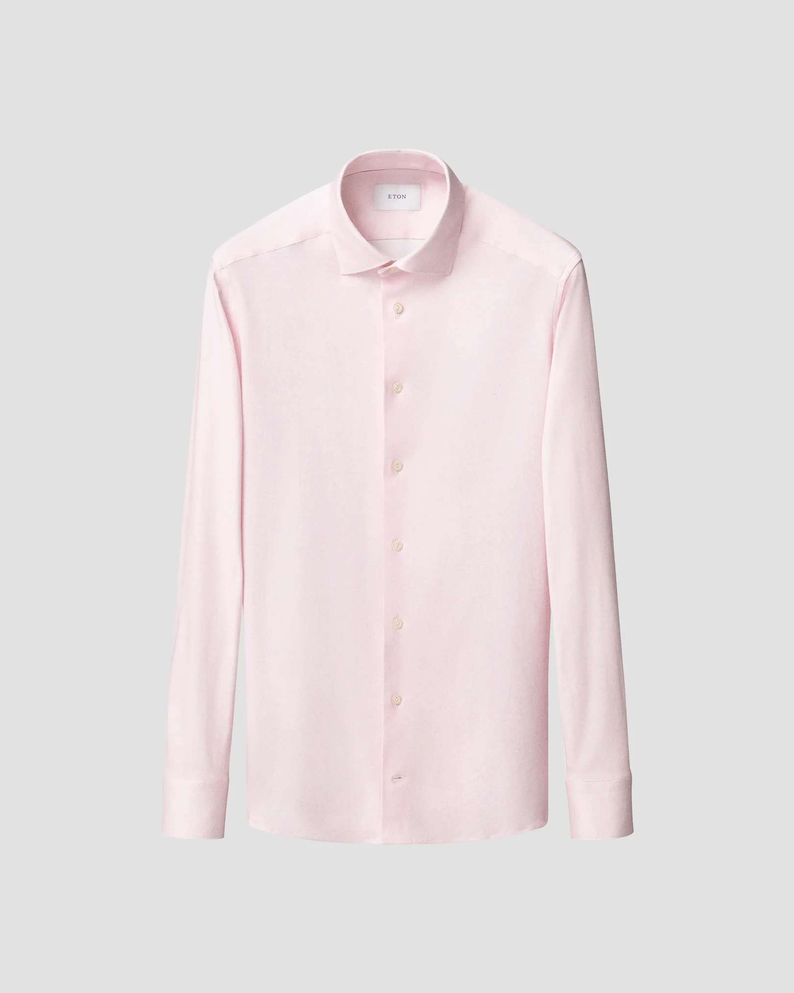 Eton - pink solid cotton four way stretch shirt