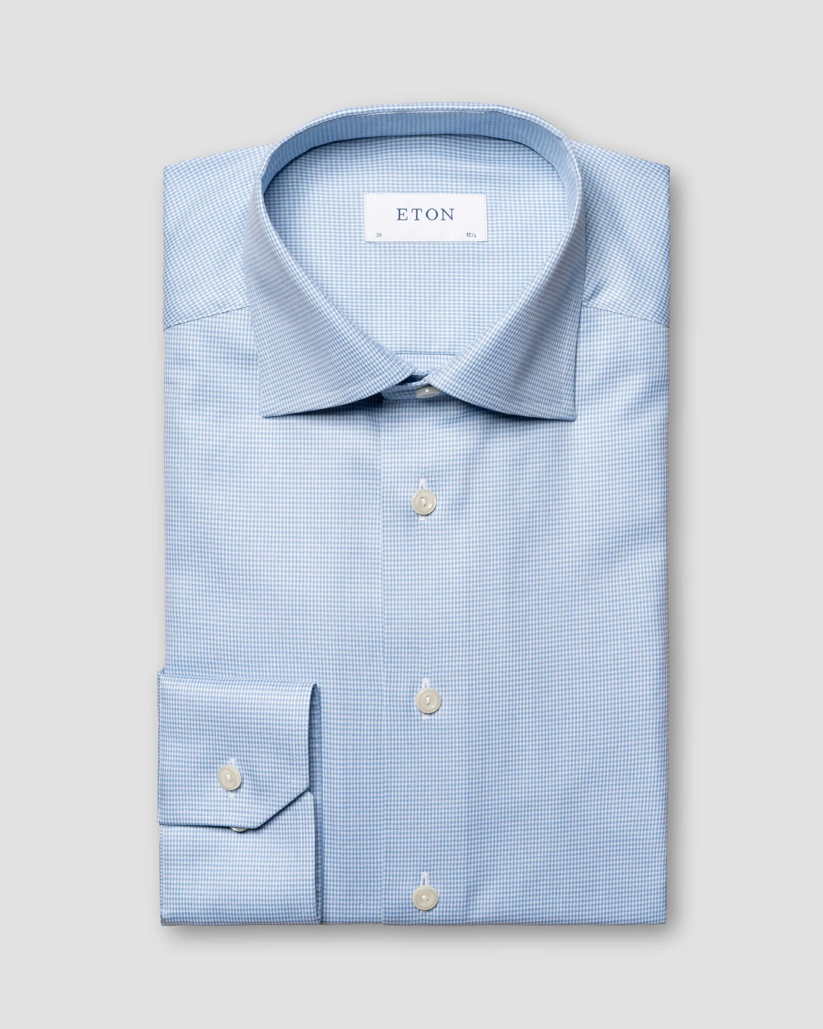 Eton - light blue cotton lyocell twill