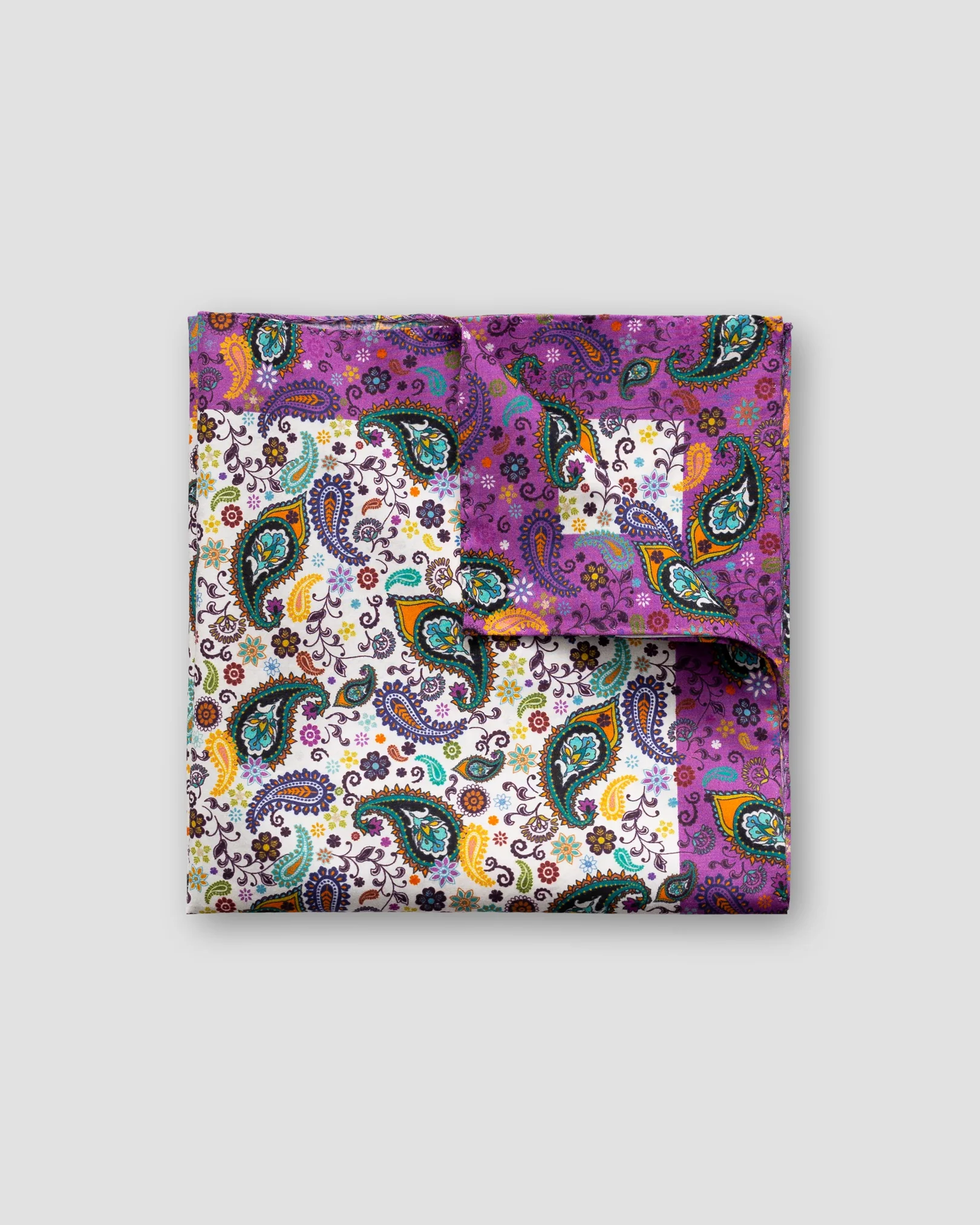 Eton - multi paisley cotton pocket square