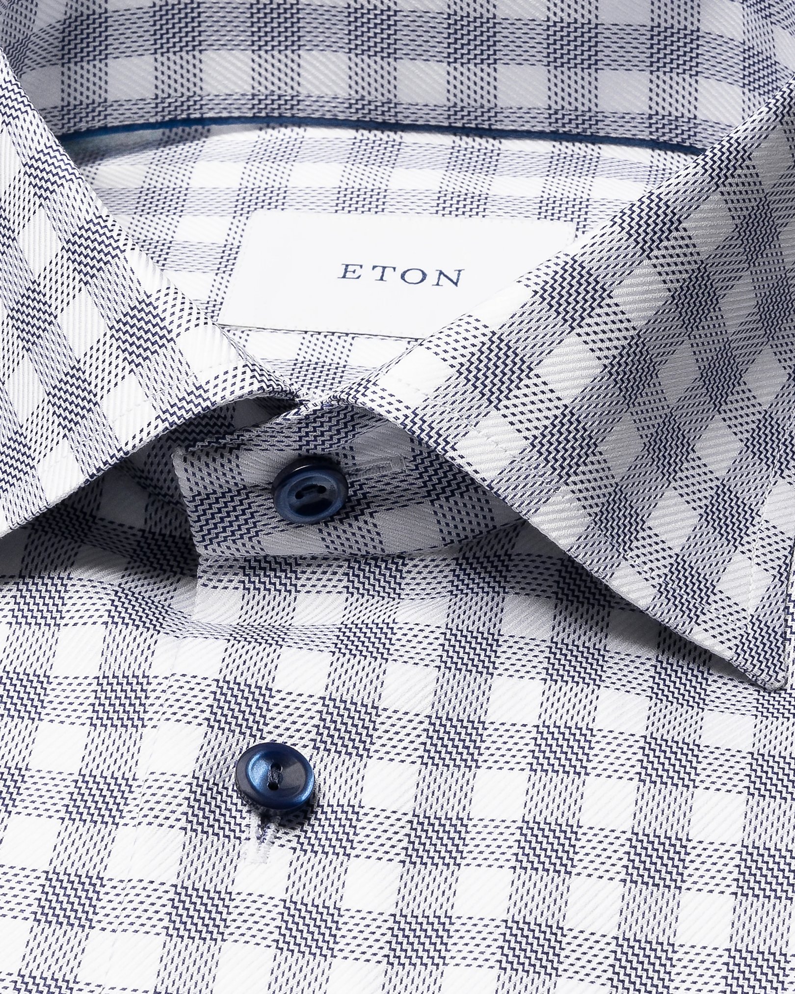 Eton - dark blue check signature twill shirt