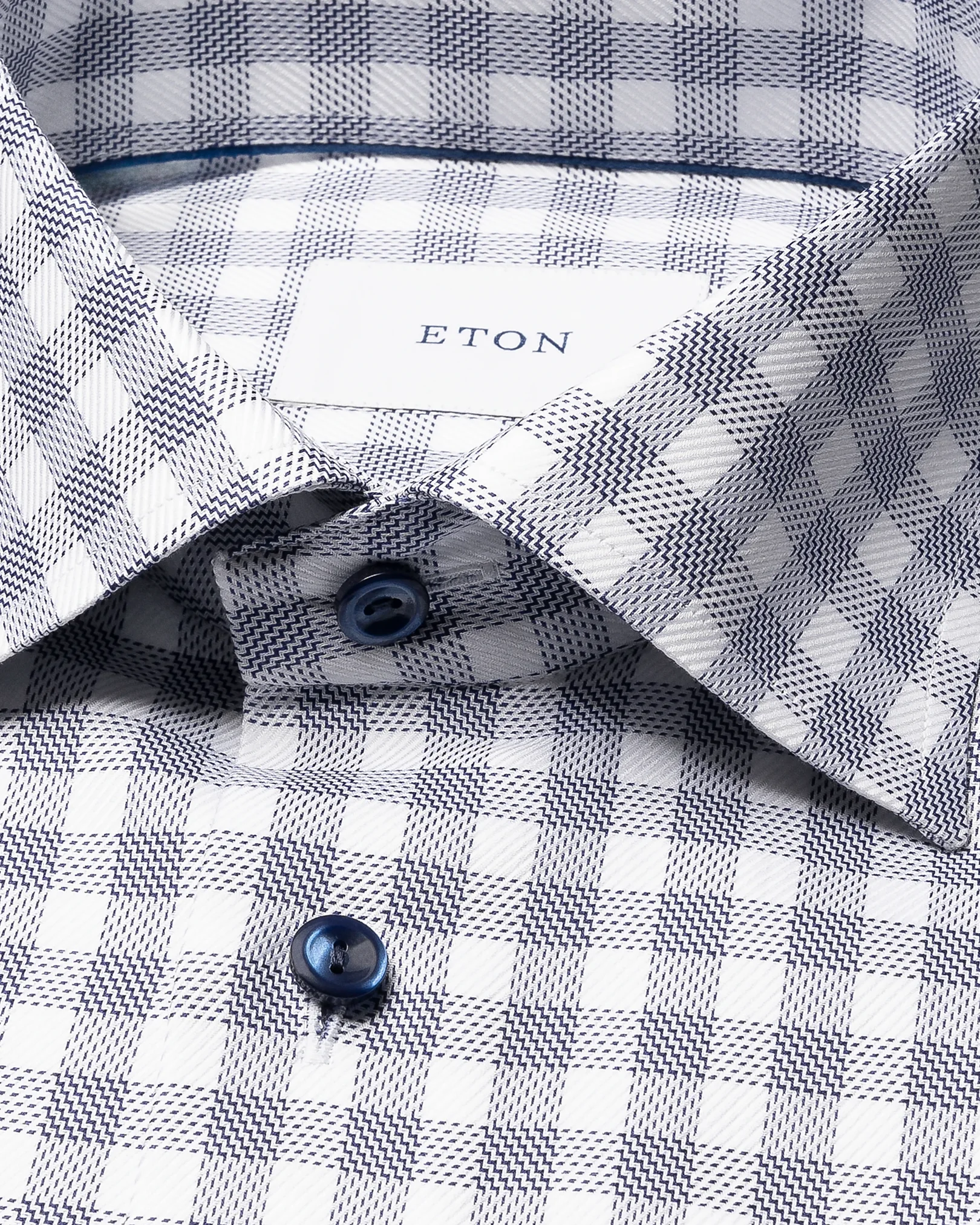 Eton - dark blue check signature twill shirt