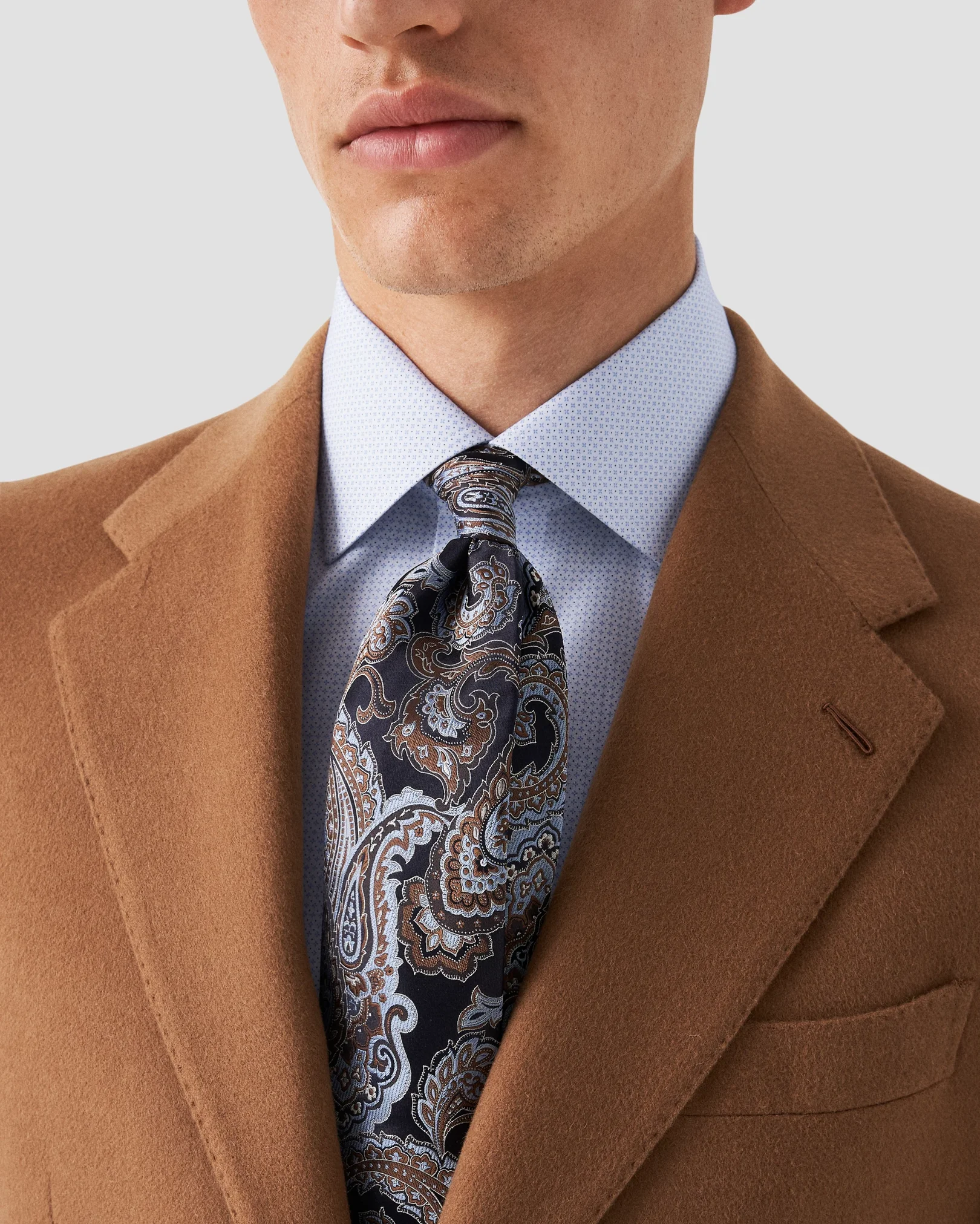 Eton - sky blue micro print shirt