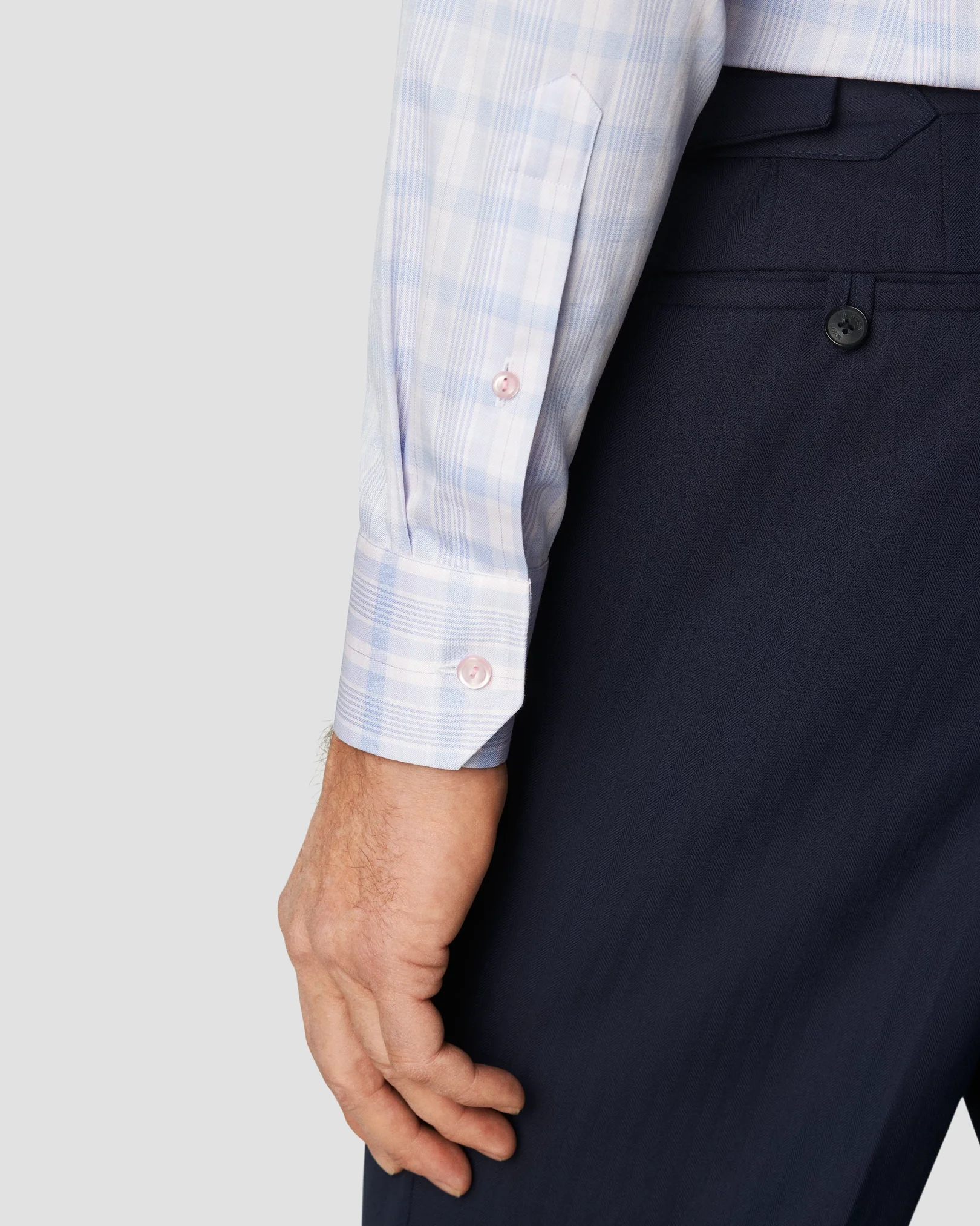 Eton - pink signature twill cutaway checked