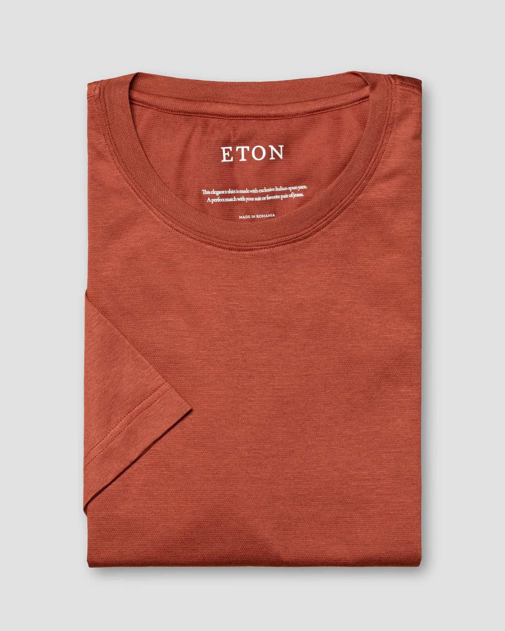 Eton - orange pique t shirt short sleeve boxfit t shirt