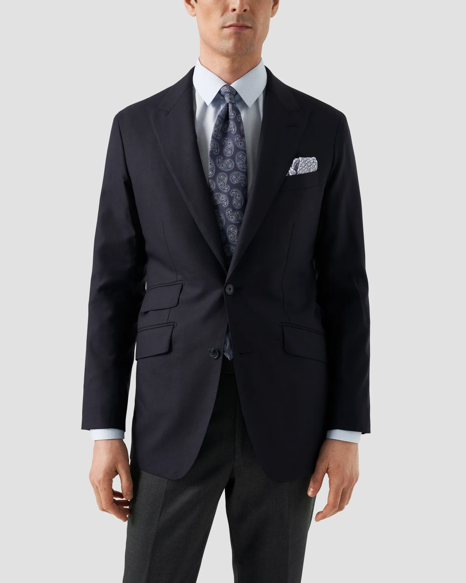 Eton - solid light blue ponited shirt