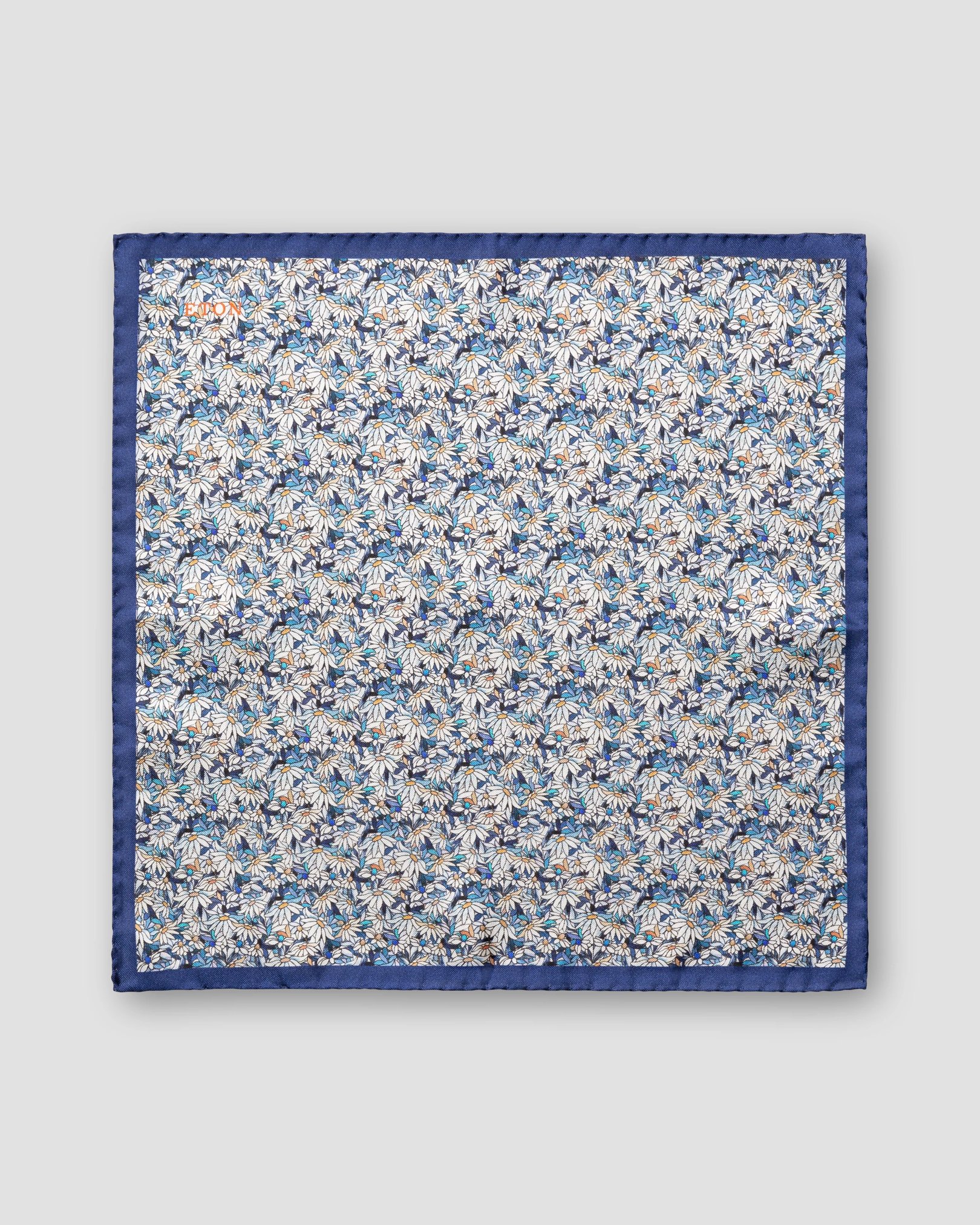 Eton - blue stained glass print silk pcket square