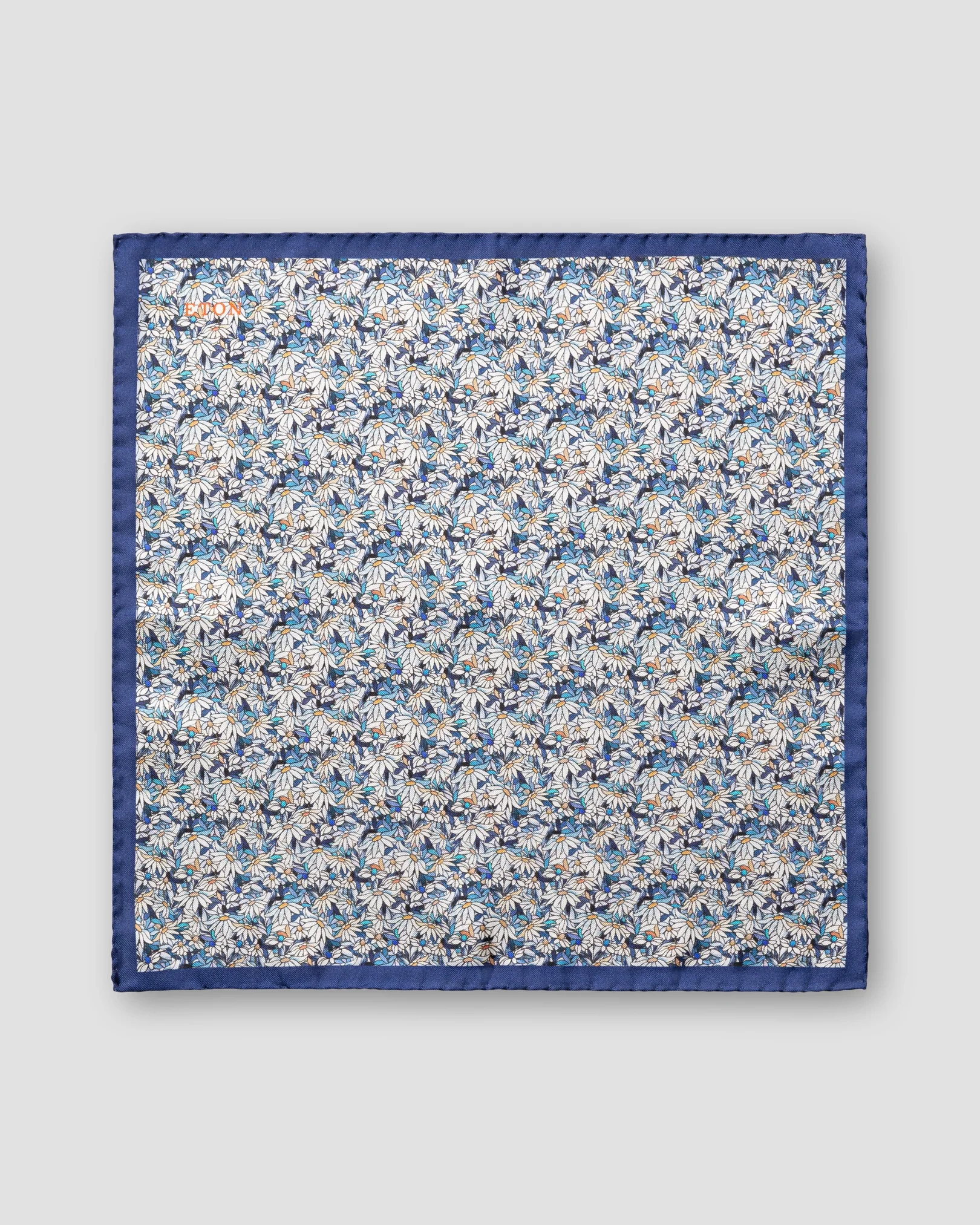 Eton - blue stained glass print silk pcket square