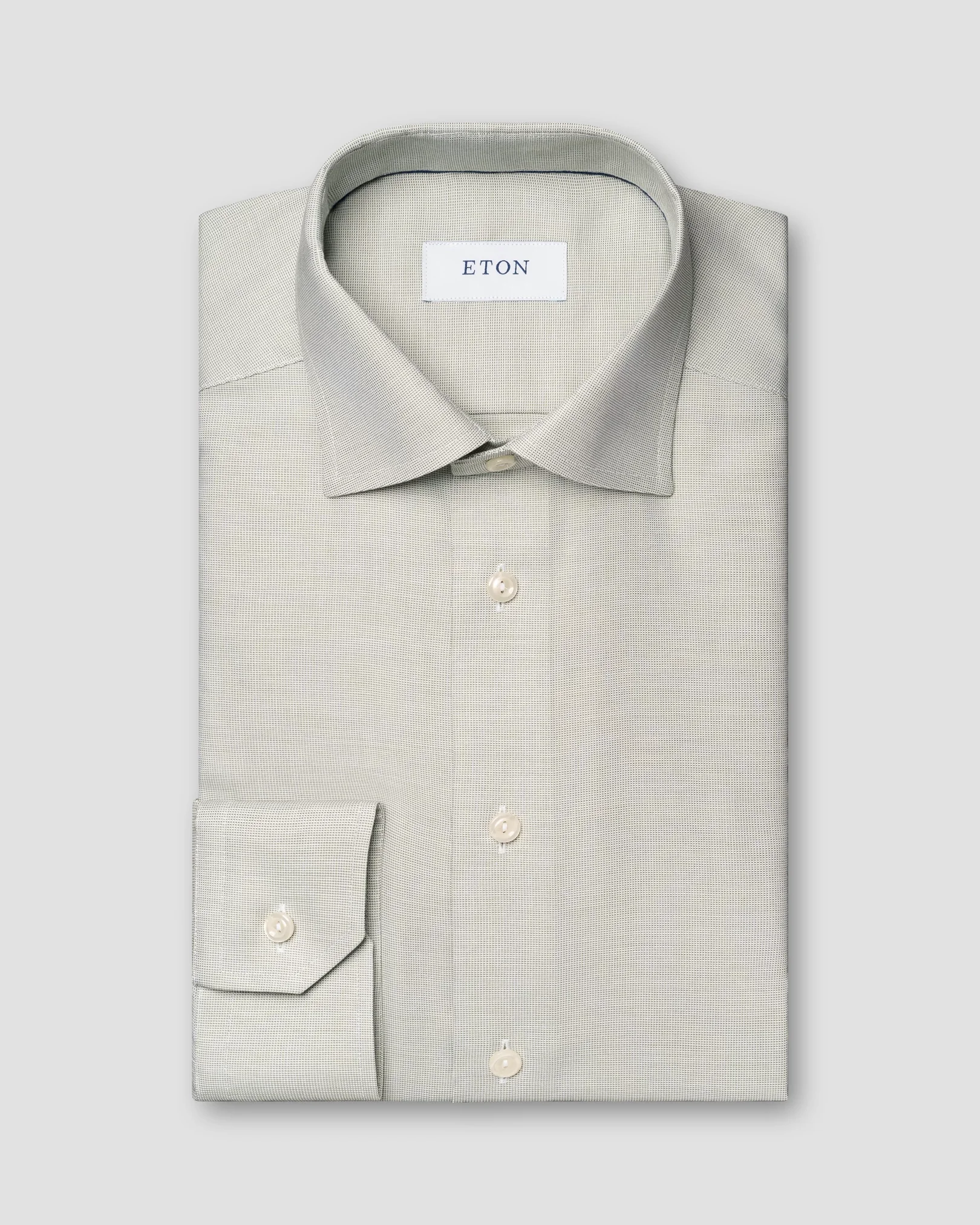 Eton - mid green twill shirt
