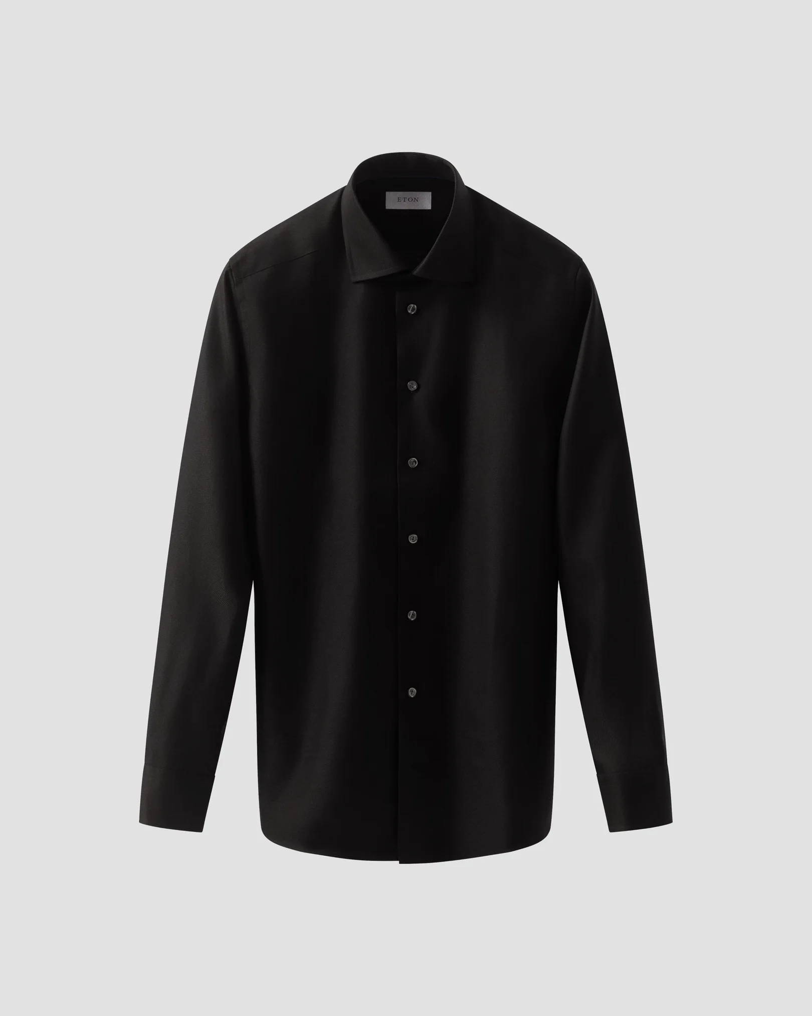 Eton - black textured twill shirt
