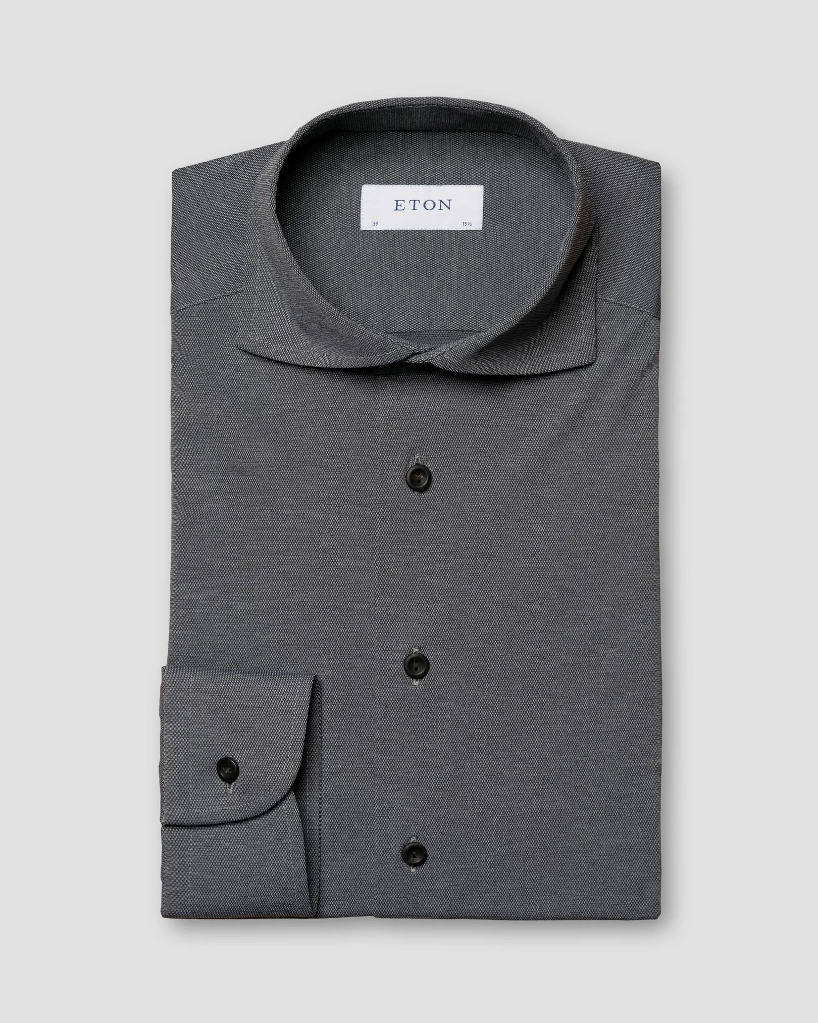 Eton - Dark Gray Mélange Four-Way Stretch Shirt