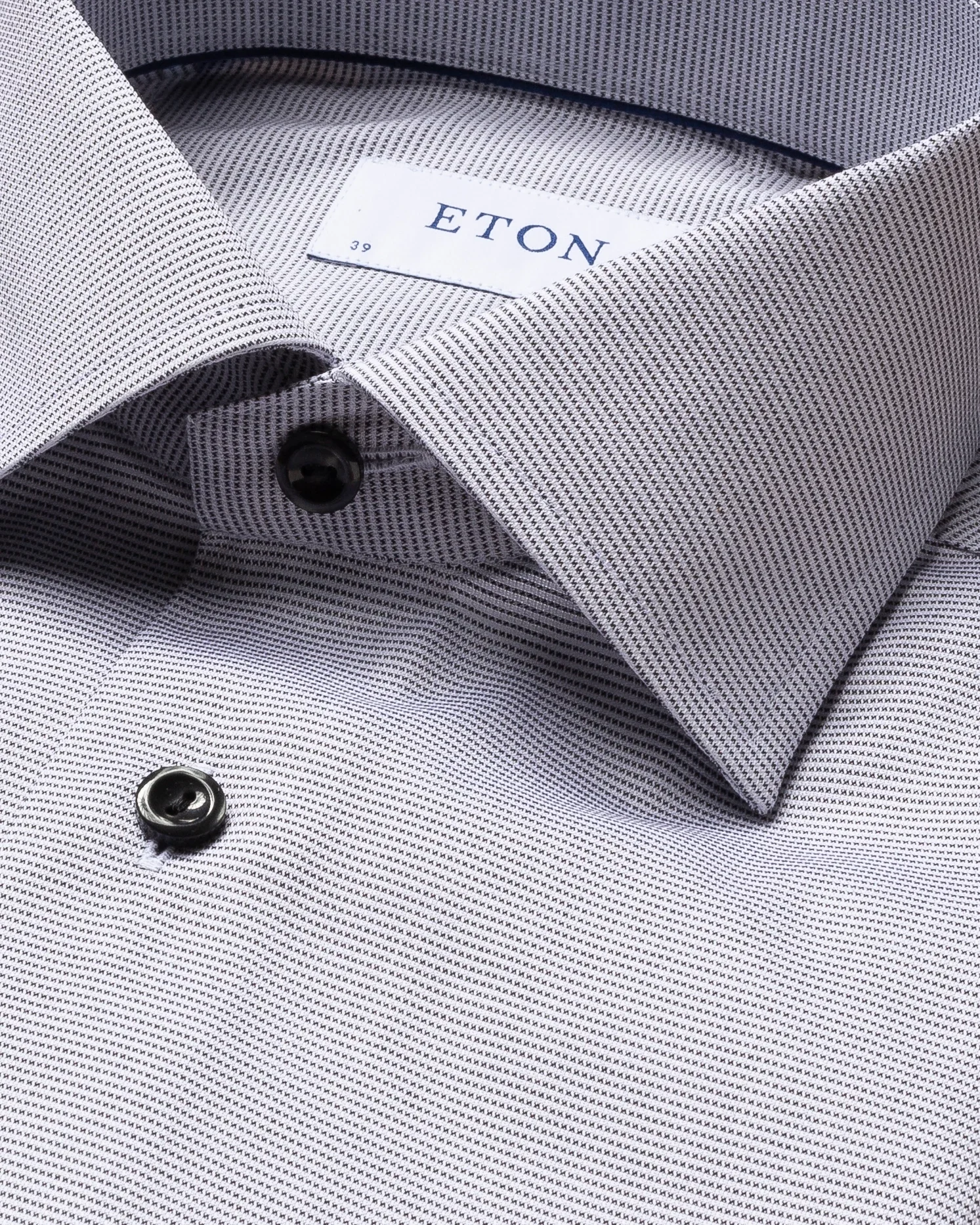 Eton - gray twill shirt pointed superslim single super slim