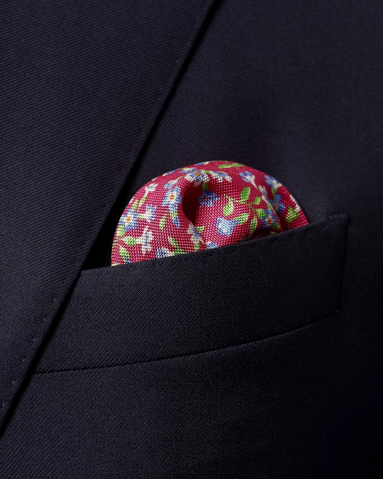 Eton - red flower silk pocket square