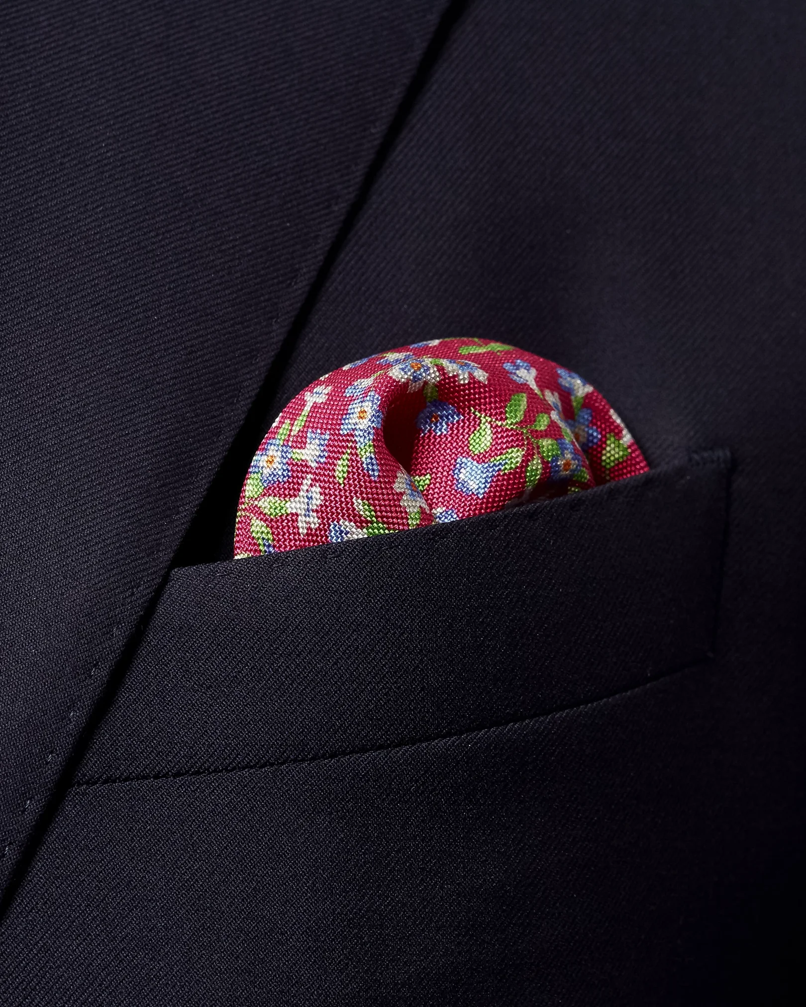 Eton - red flower silk pocket square