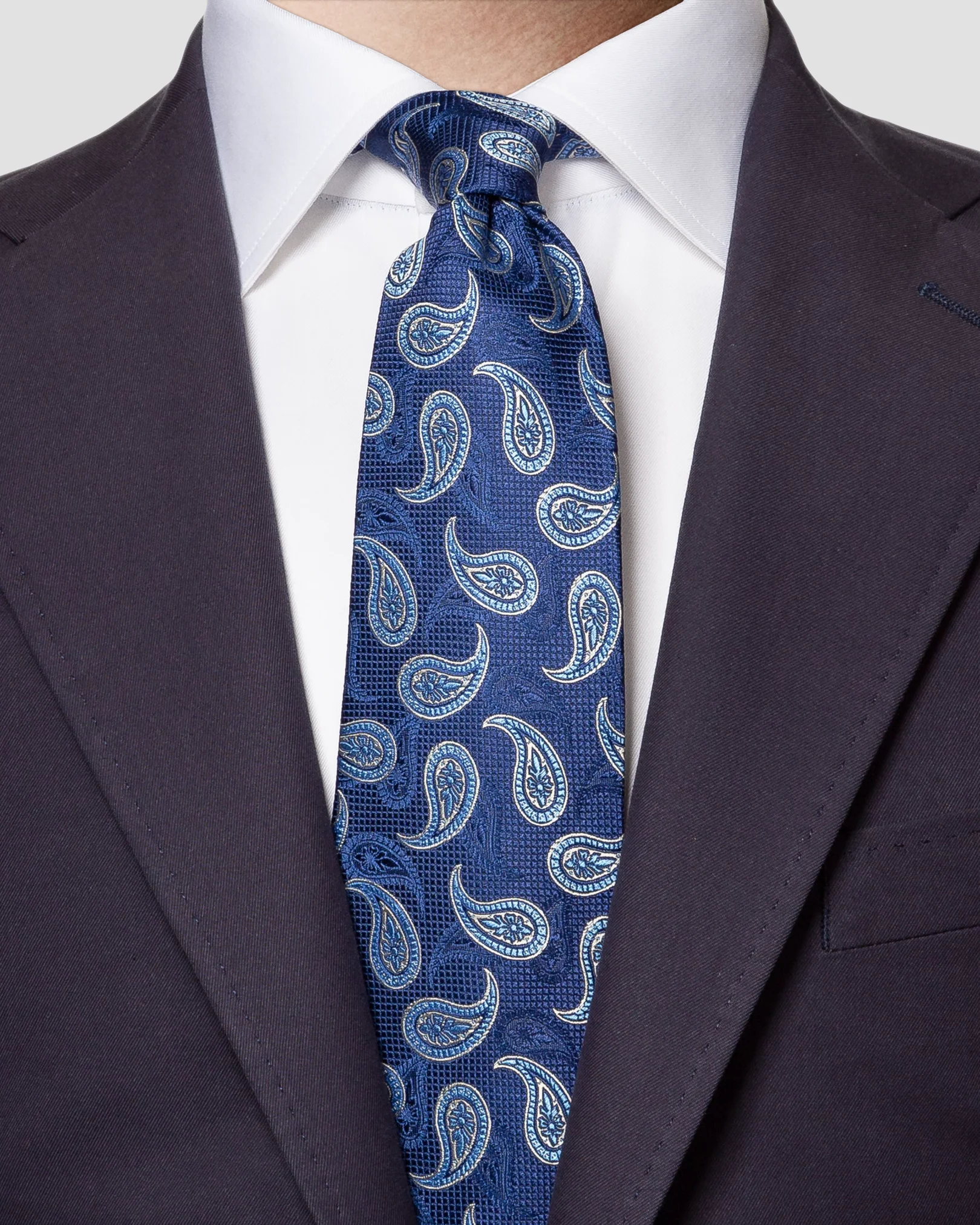 Eton - blue paisley silk tie