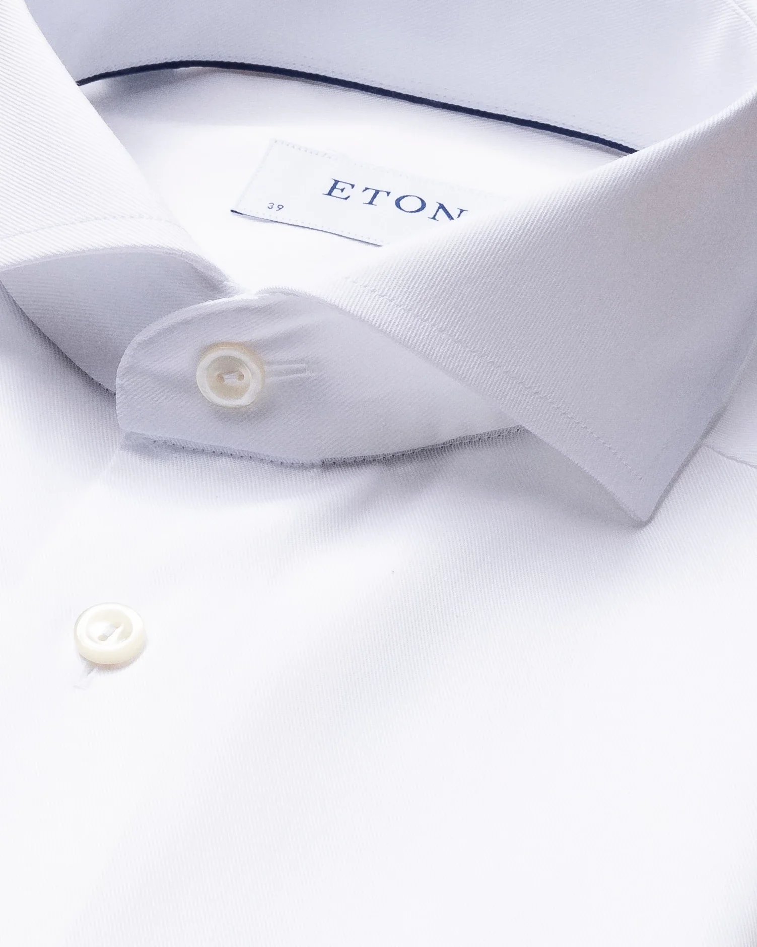 Eton - white twill stretch shirt extreme cut away