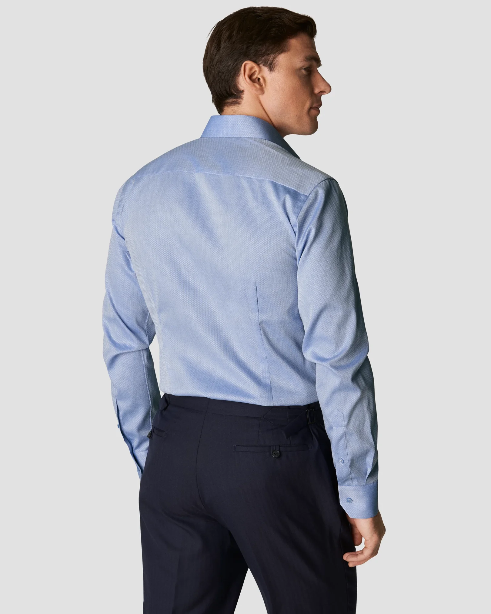 Eton - light blue twill diamond effect