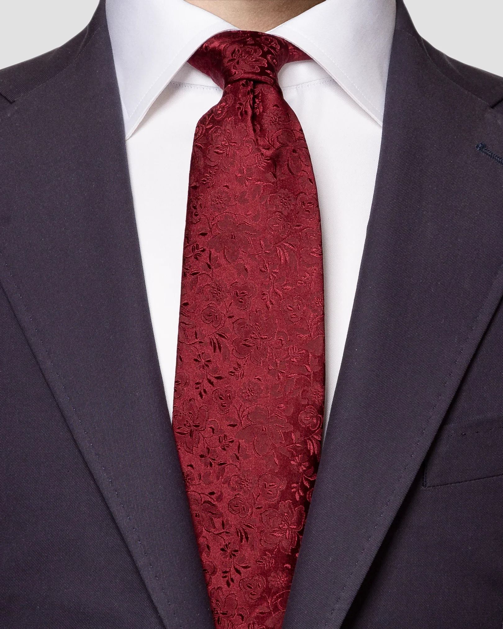 Eton - dark red jacquard tie
