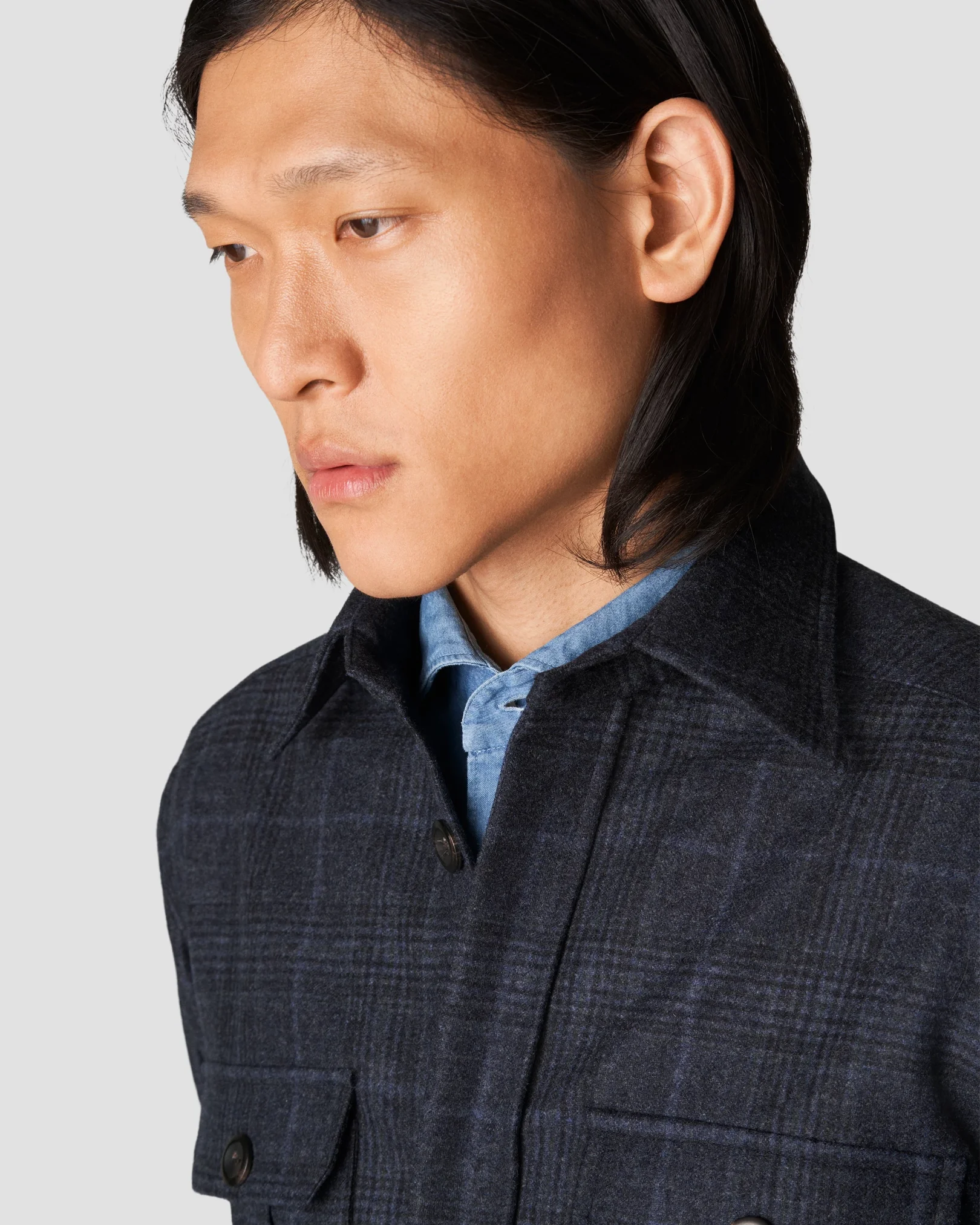 Eton - navy twill wool cashmere