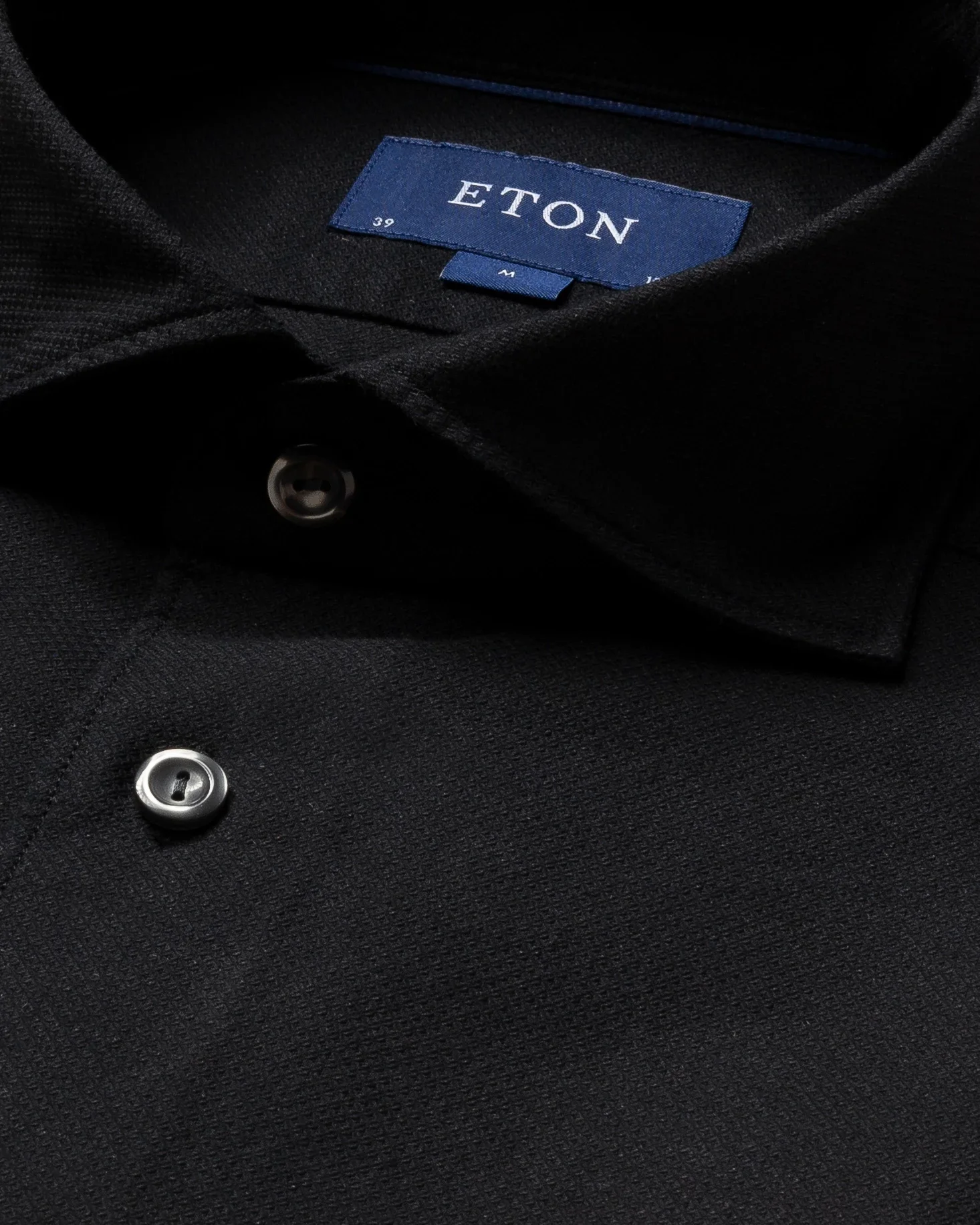 Eton - black cotton and silk shirt