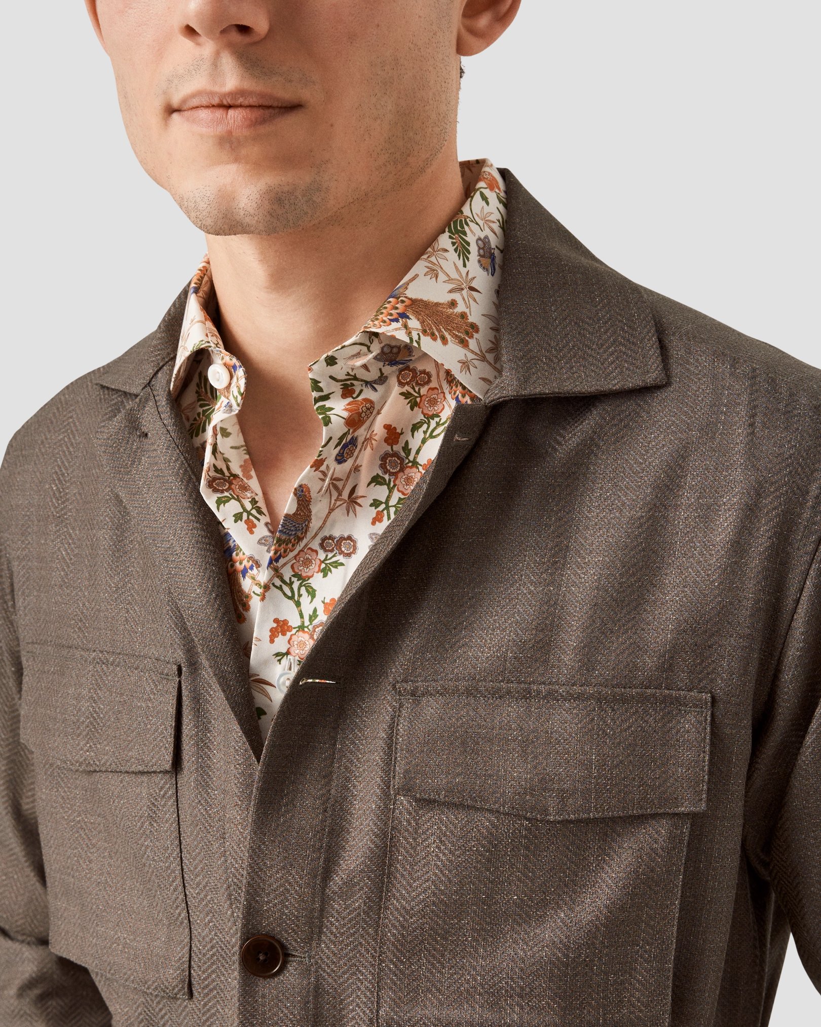 Eton - beige regular blend overshirt